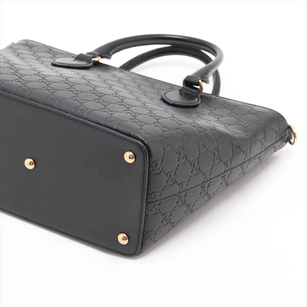 Guccissima Leather Handbag, Black — view 3