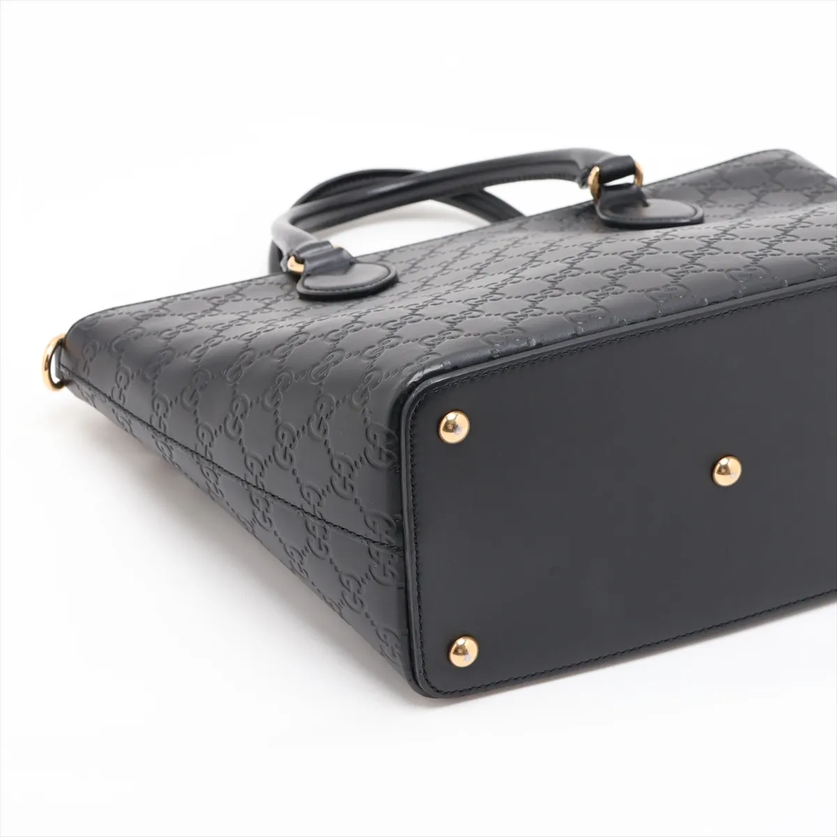 Guccissima Leather Handbag, Black — view 4