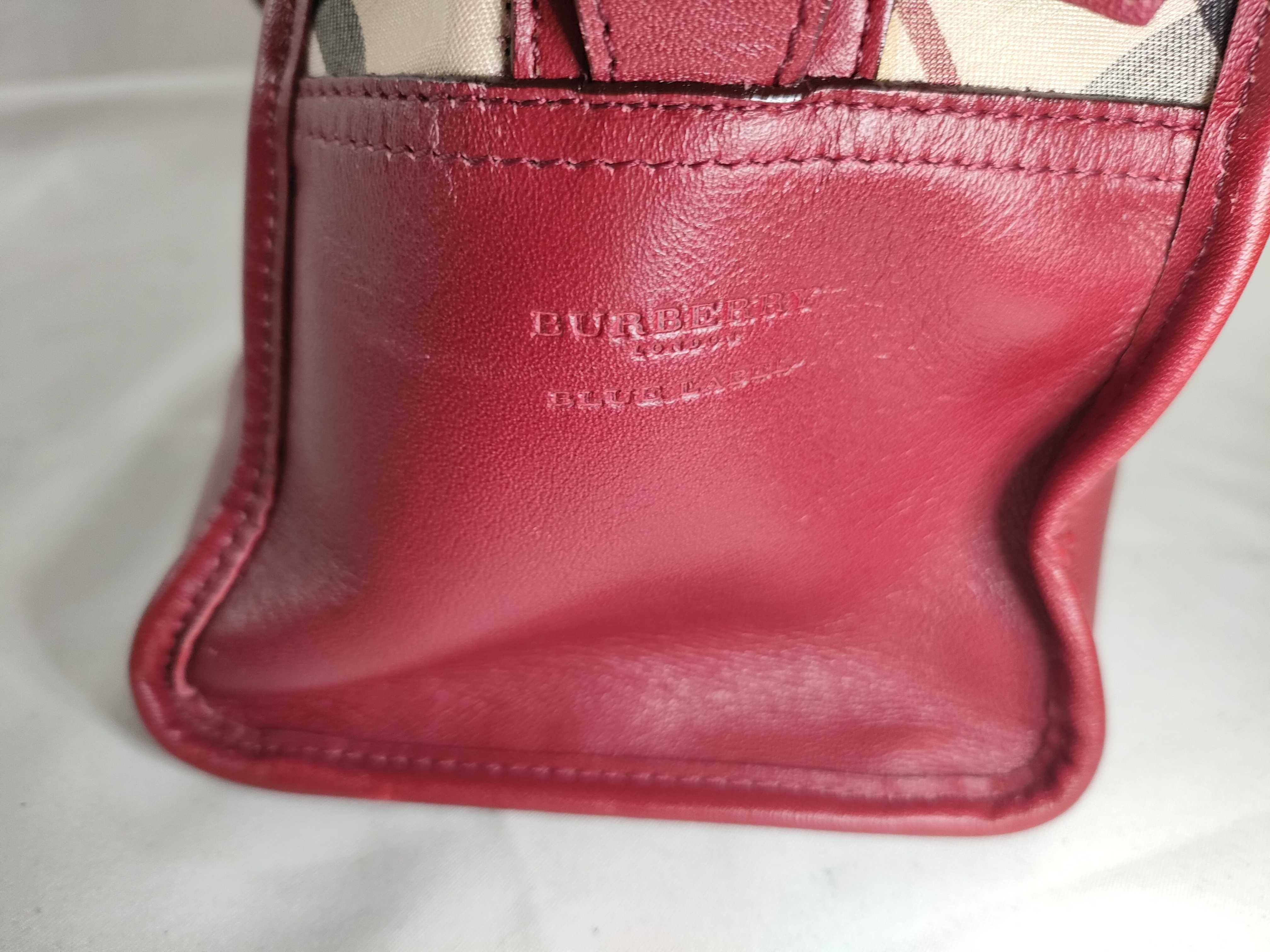 handbag, Burberry handbag, tote bag, Nova Check canvas leather, red handbag — view 13