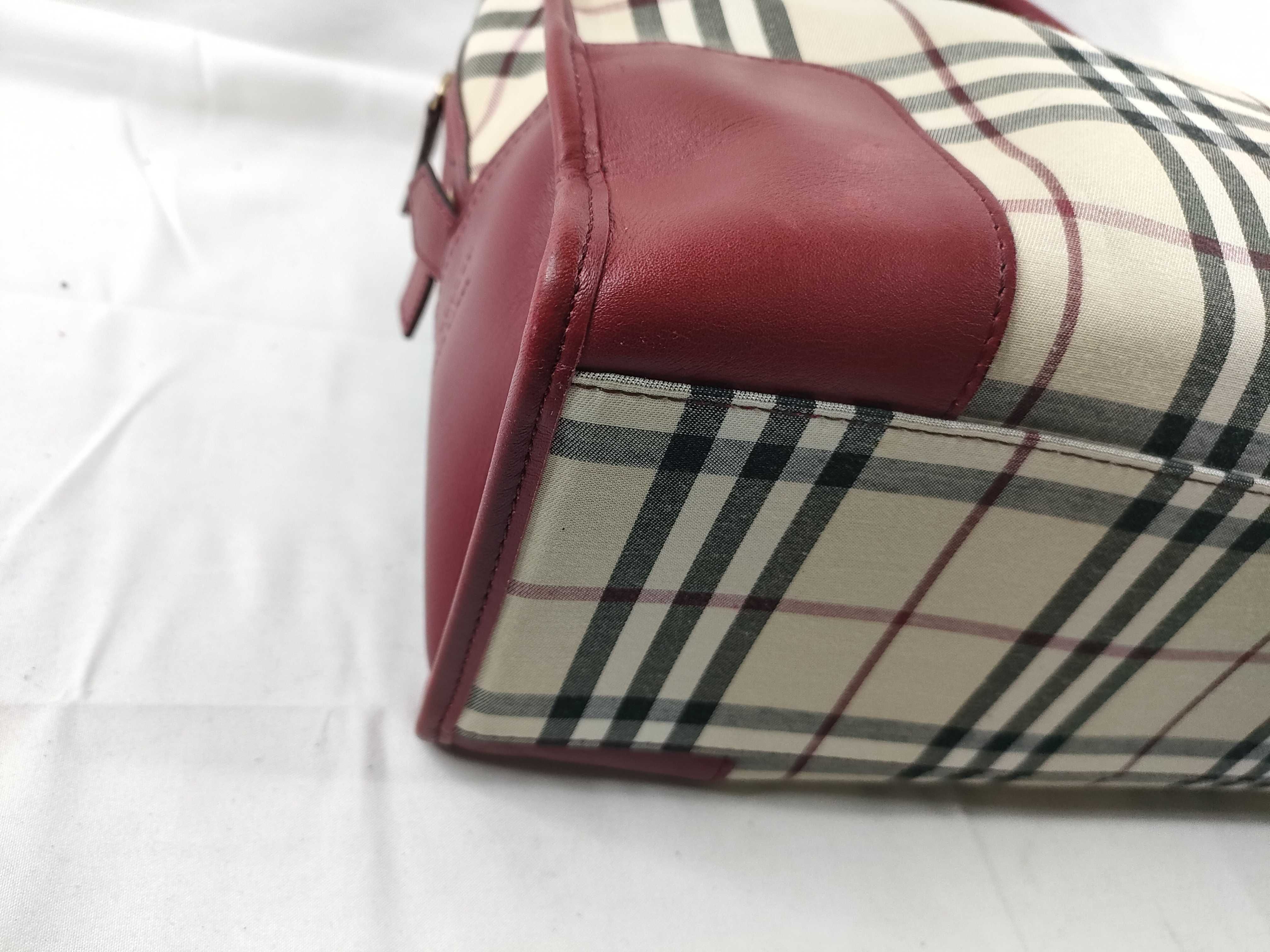 handbag, Burberry handbag, tote bag, Nova Check canvas leather, red handbag — view 3
