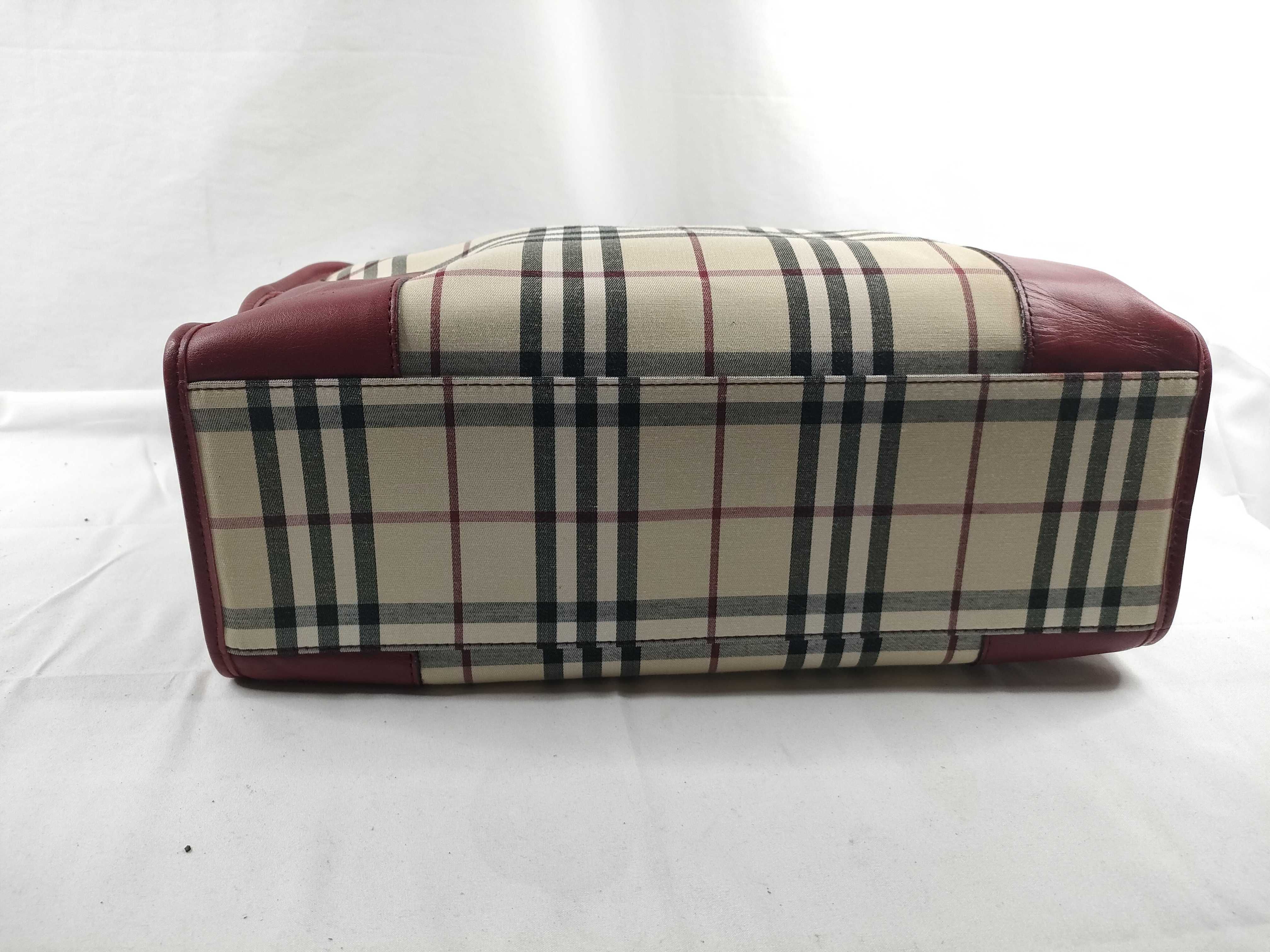 handbag, Burberry handbag, tote bag, Nova Check canvas leather, red handbag — view 4
