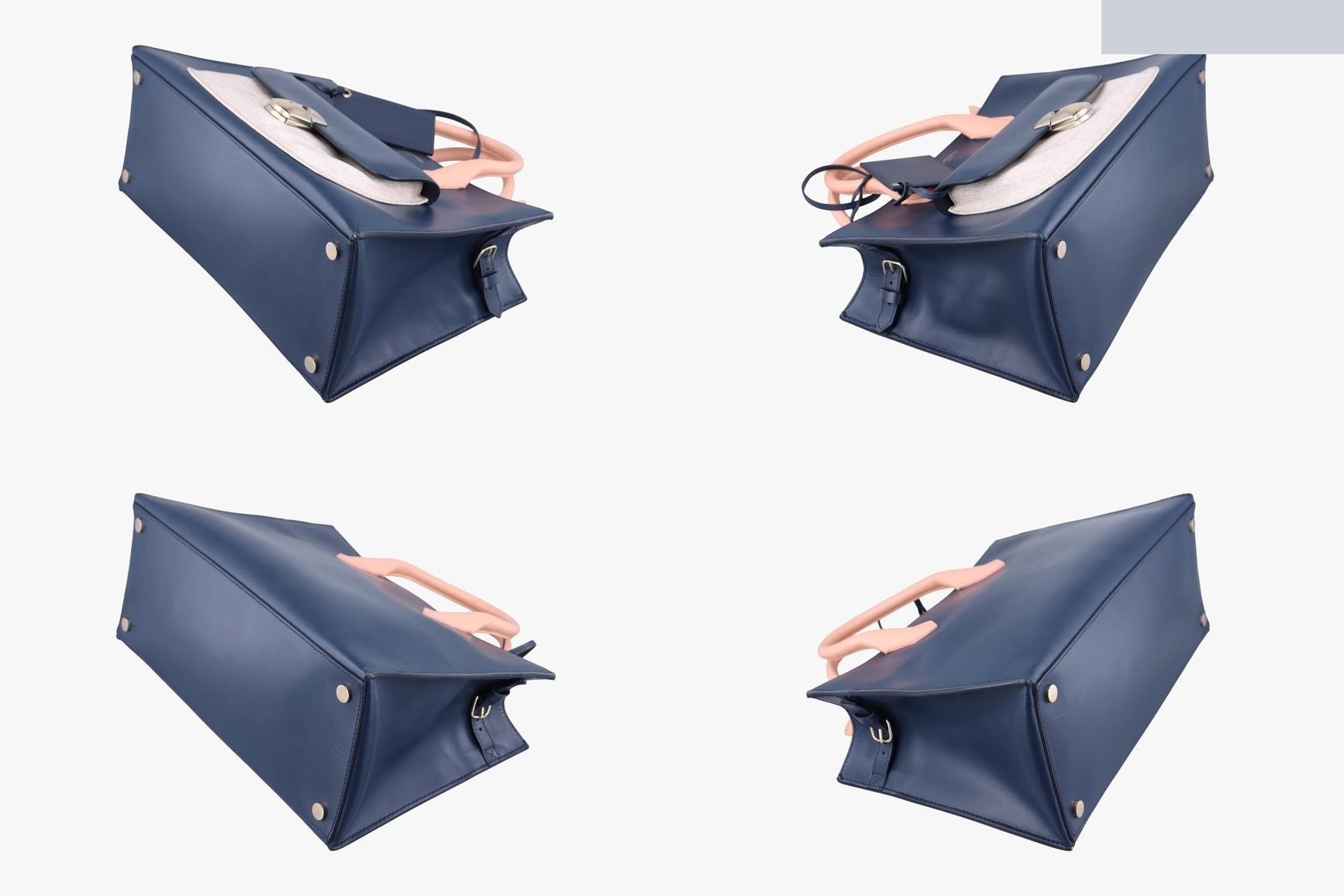 Padlock Leather x Canvas Navy x Pink x Beige — view 4