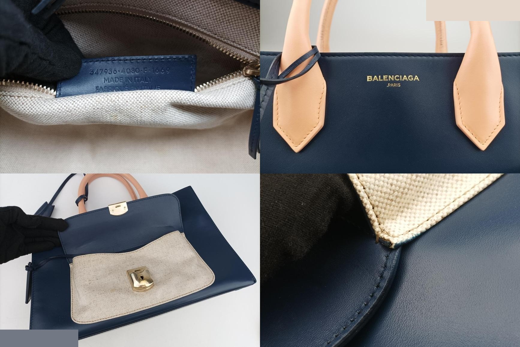 Padlock Leather x Canvas Navy x Pink x Beige — view 8