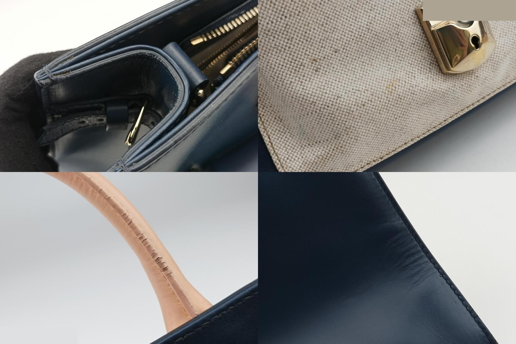 Padlock Leather x Canvas Navy x Pink x Beige — view 9