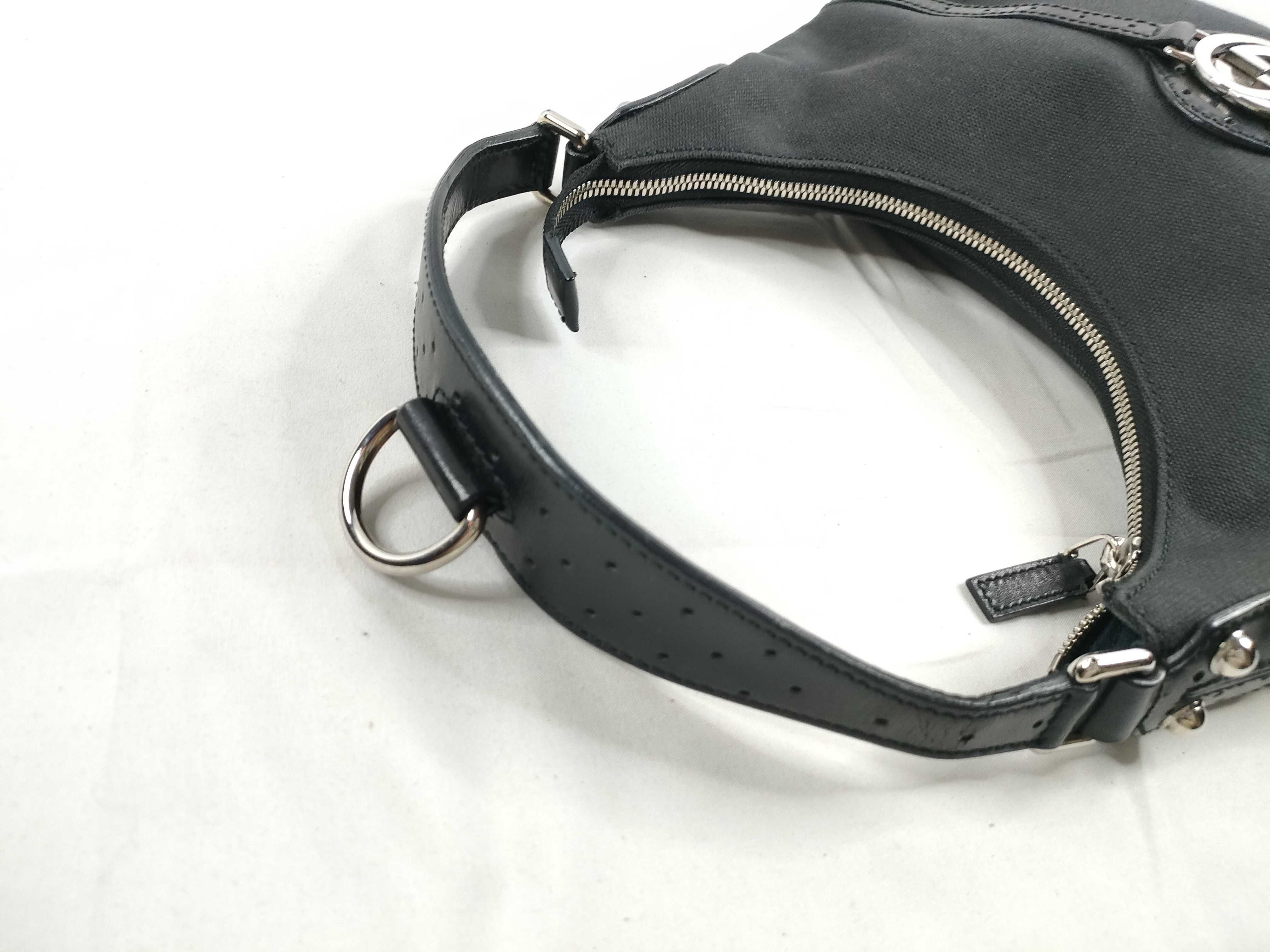 Interlocking Canvas x Leather One Shoulder Bag — view 6