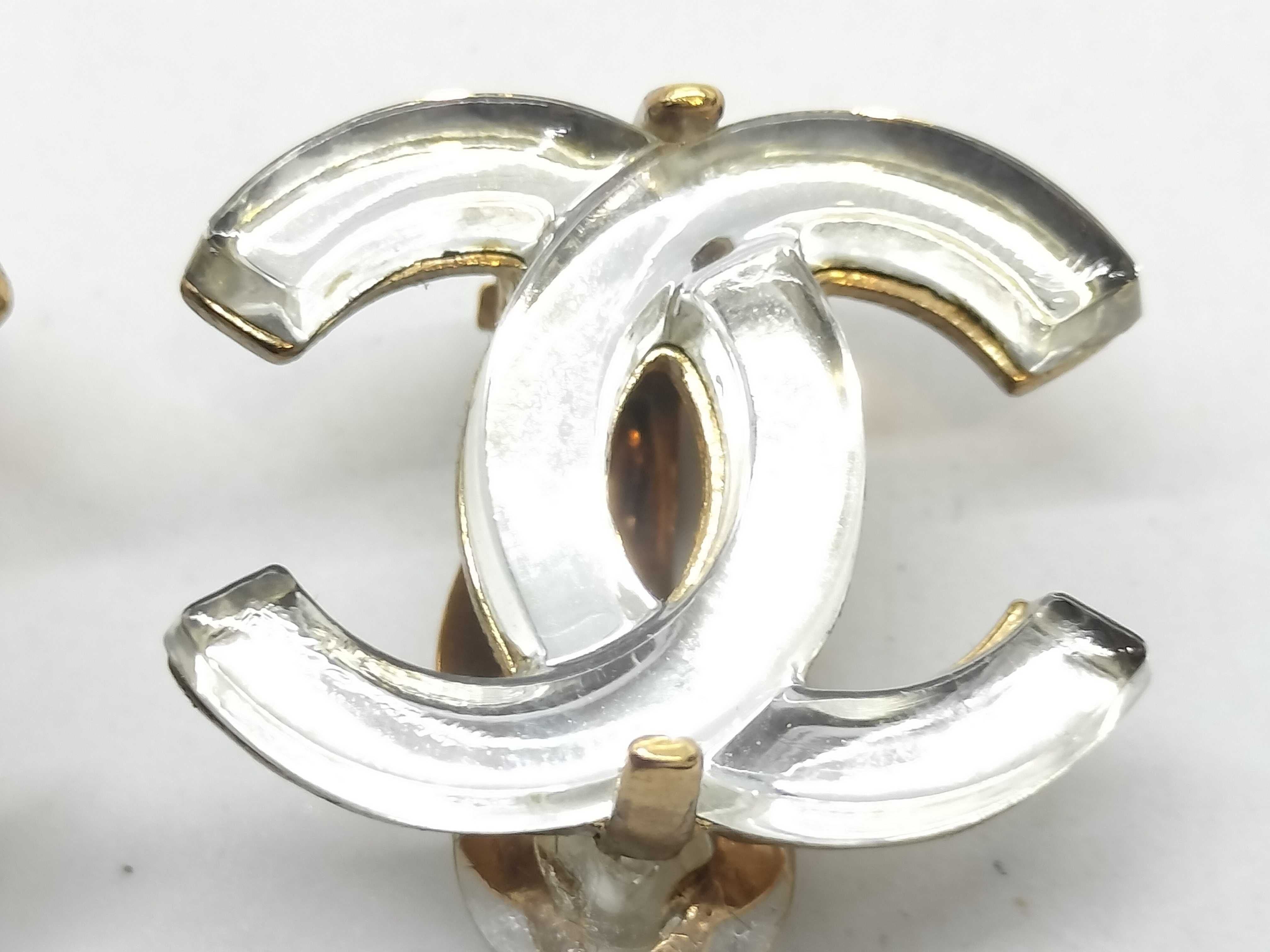 02A Coco Mark Clear Earrings — view 2
