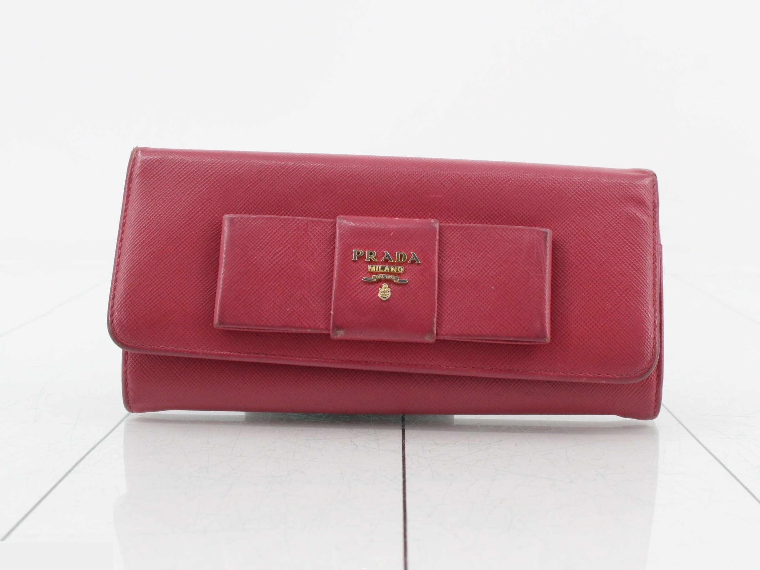 Saffiano long wallet, pink
