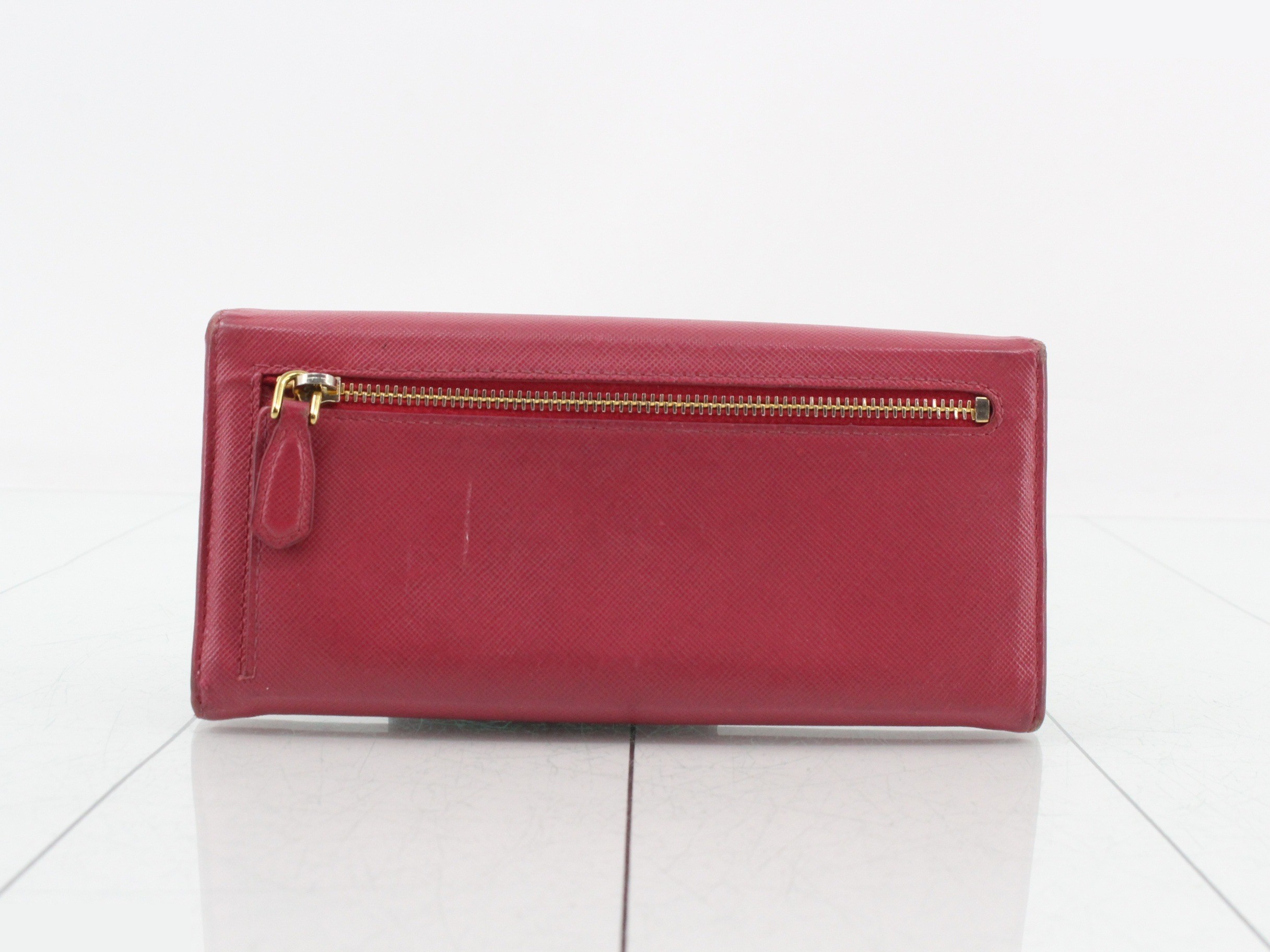 Saffiano long wallet, pink — view 2