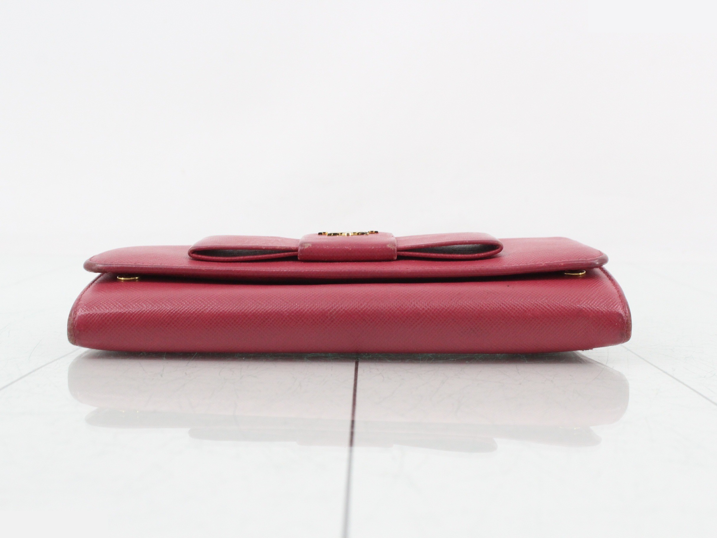 Saffiano long wallet, pink — view 3