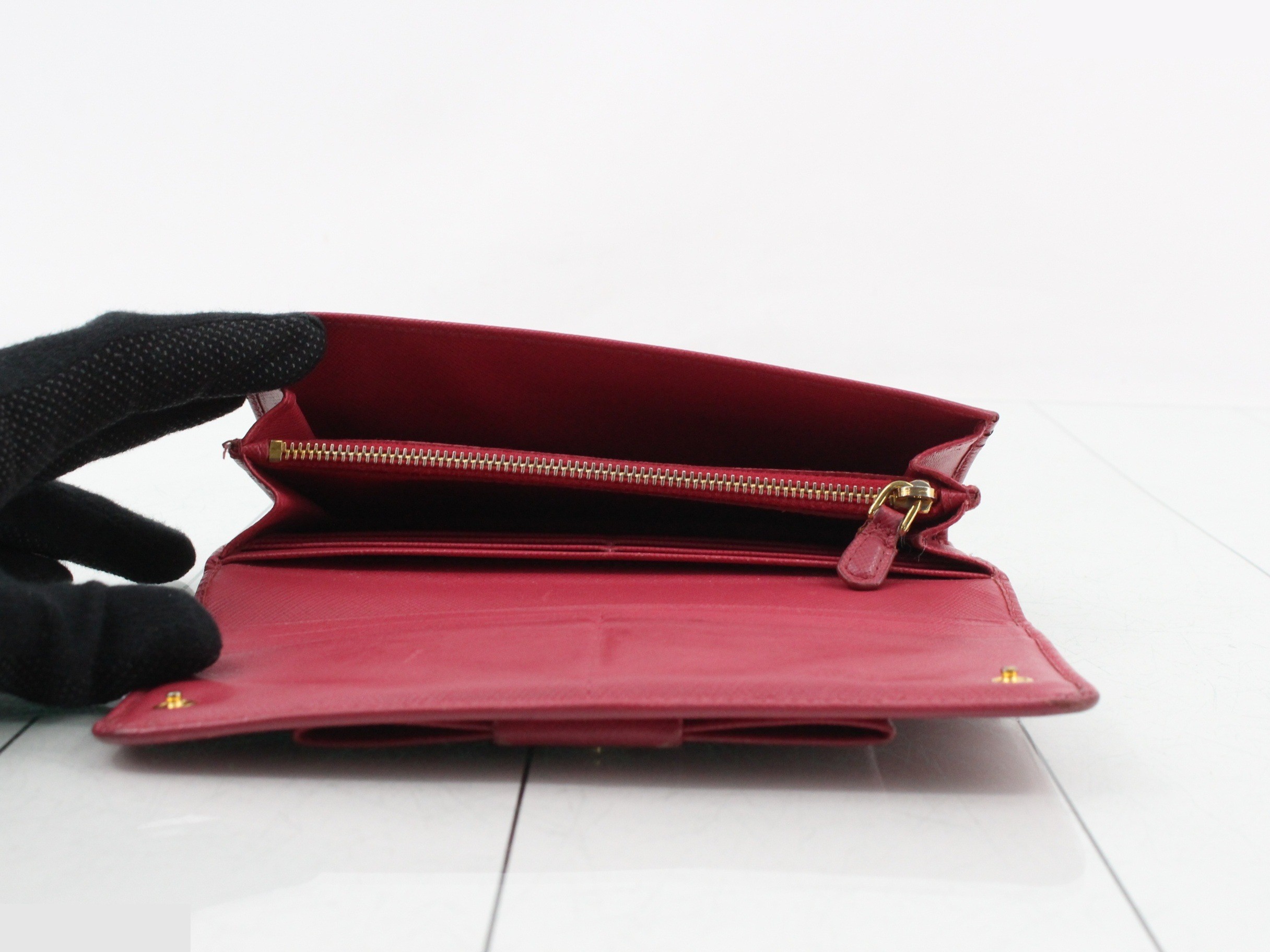 Saffiano long wallet, pink — view 4