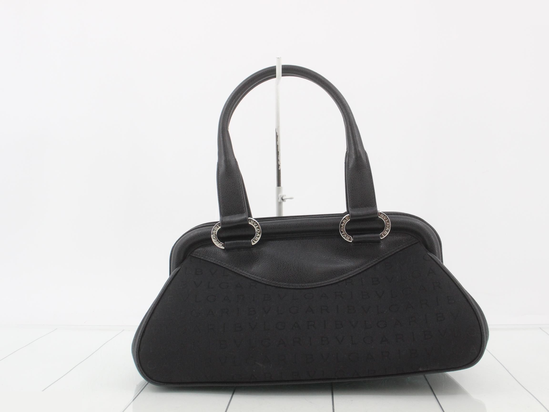 Logomania Canvas/Leather Handbag Black — view 2
