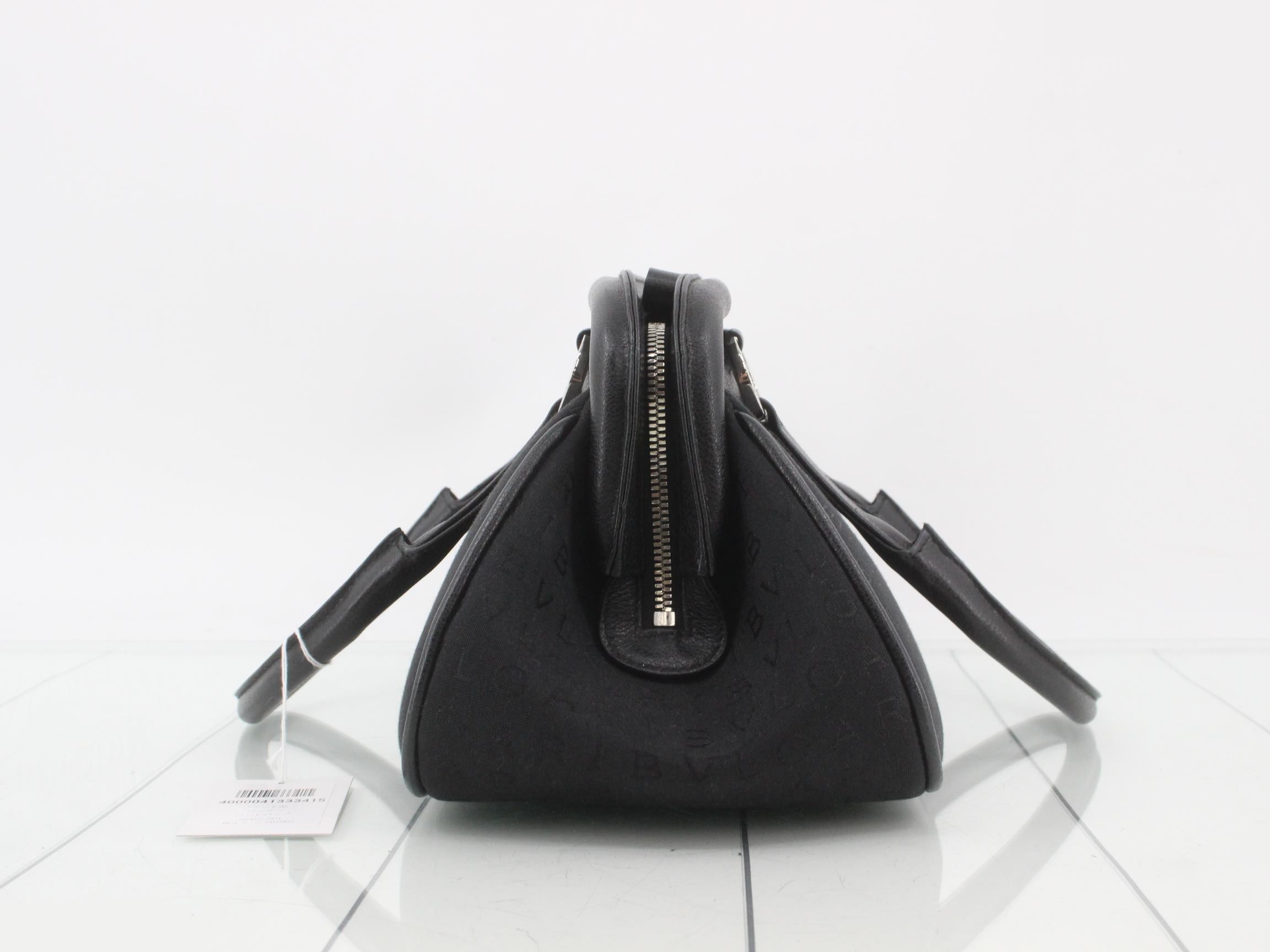 Logomania Canvas/Leather Handbag Black — view 3