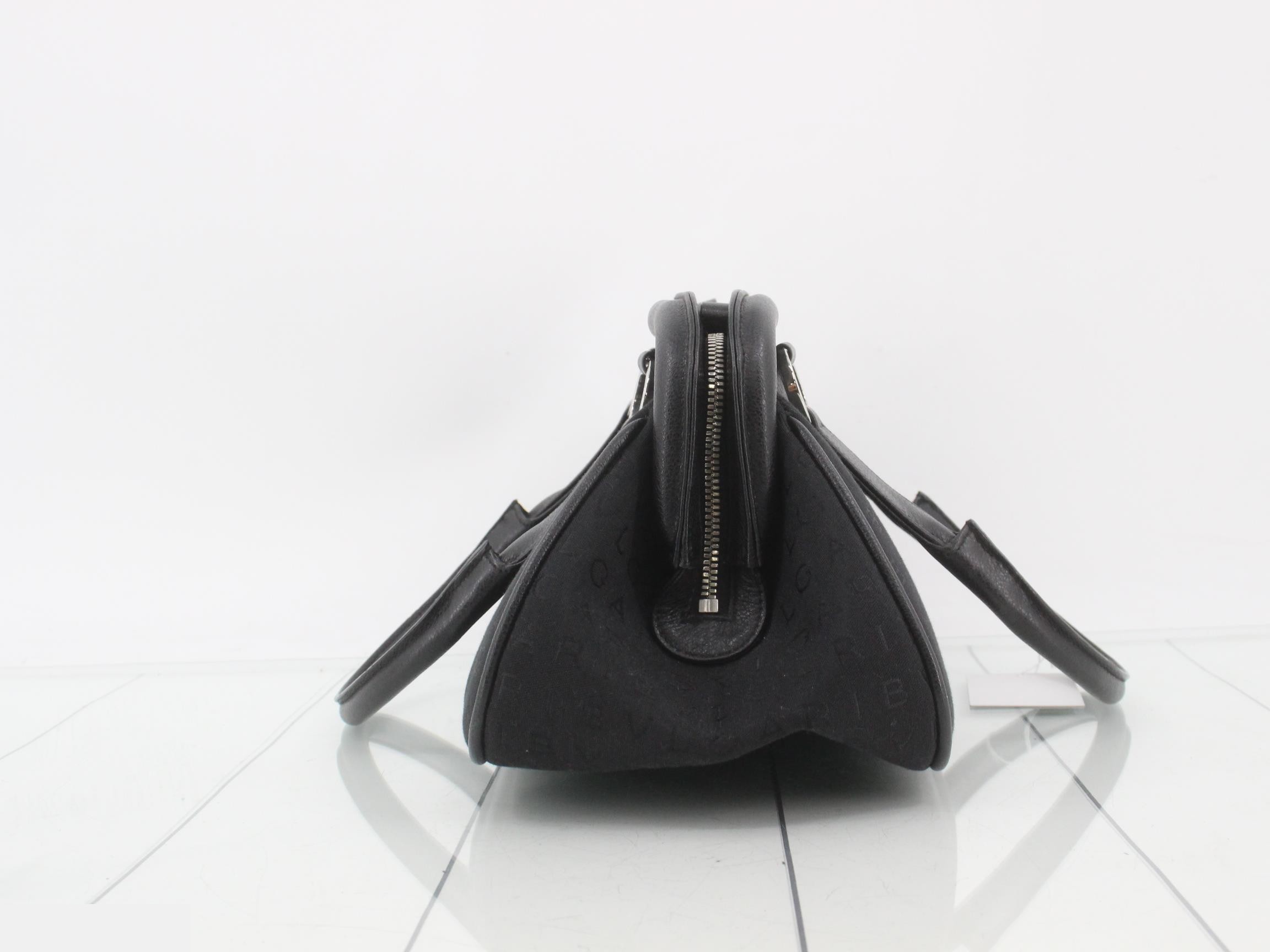 Logomania Canvas/Leather Handbag Black — view 4