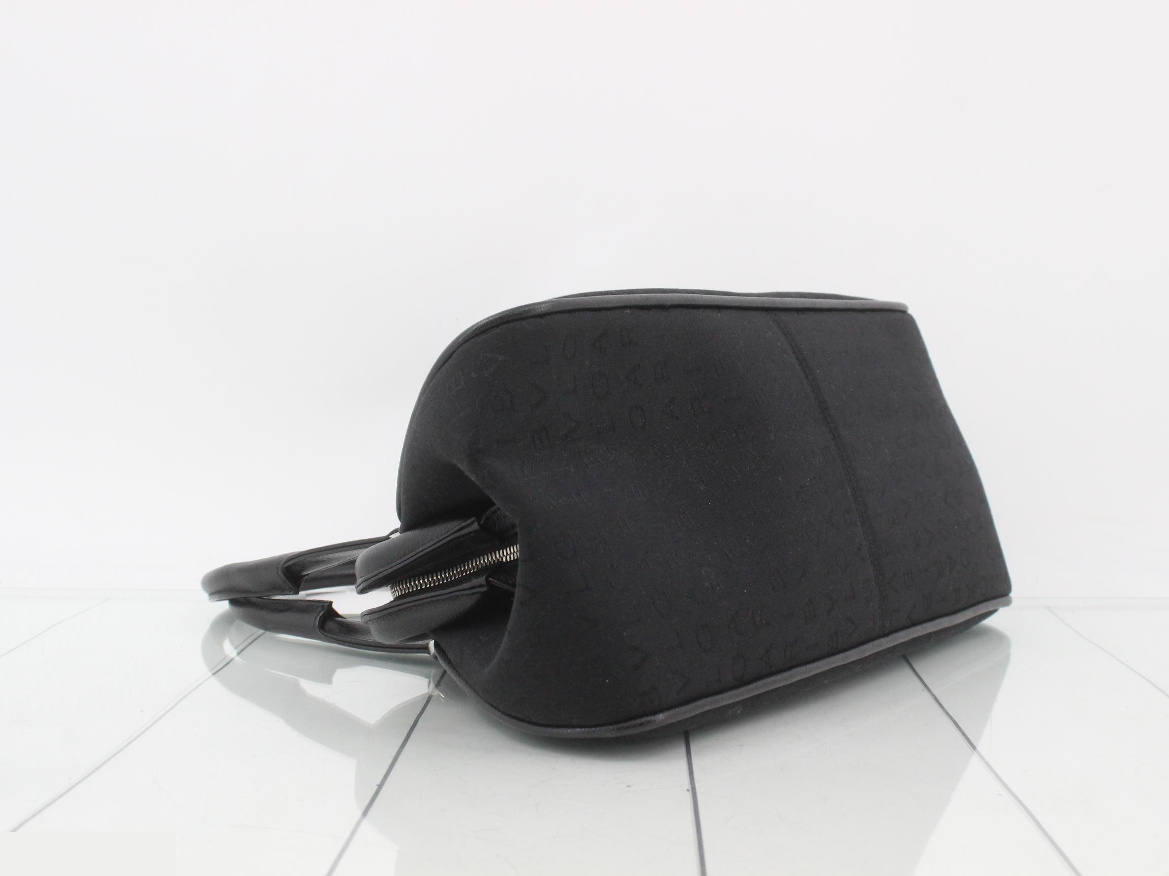 Logomania Canvas/Leather Handbag Black — view 5