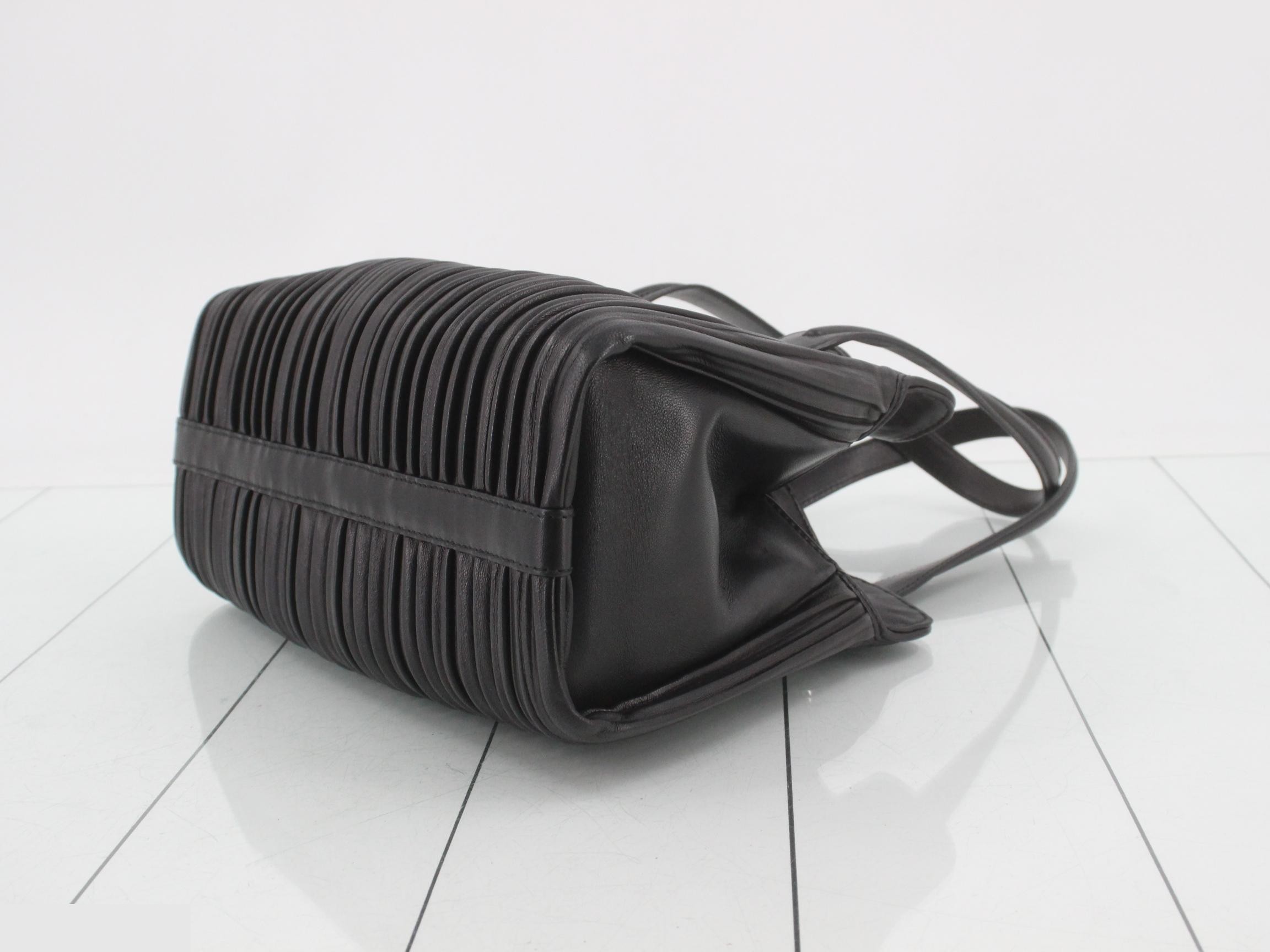 B.zero1 Leather Pleated Shoulder Bag — view 6