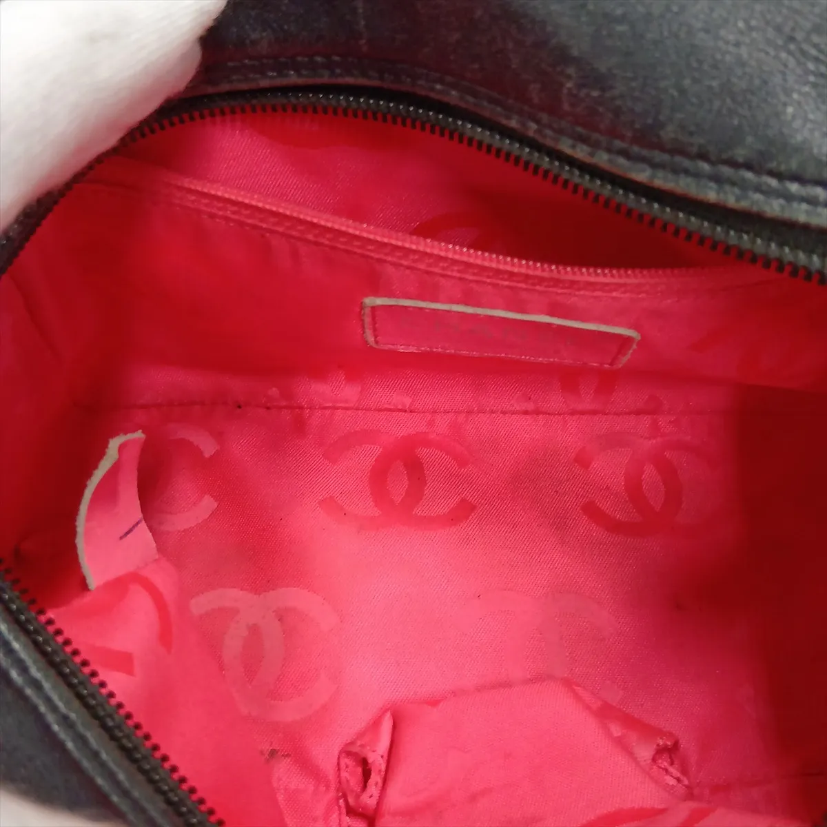 Cambon Line Lambskin Handbag, Black with Silver Hardware, 10658392 (Serial Number in the 10s) — view 11