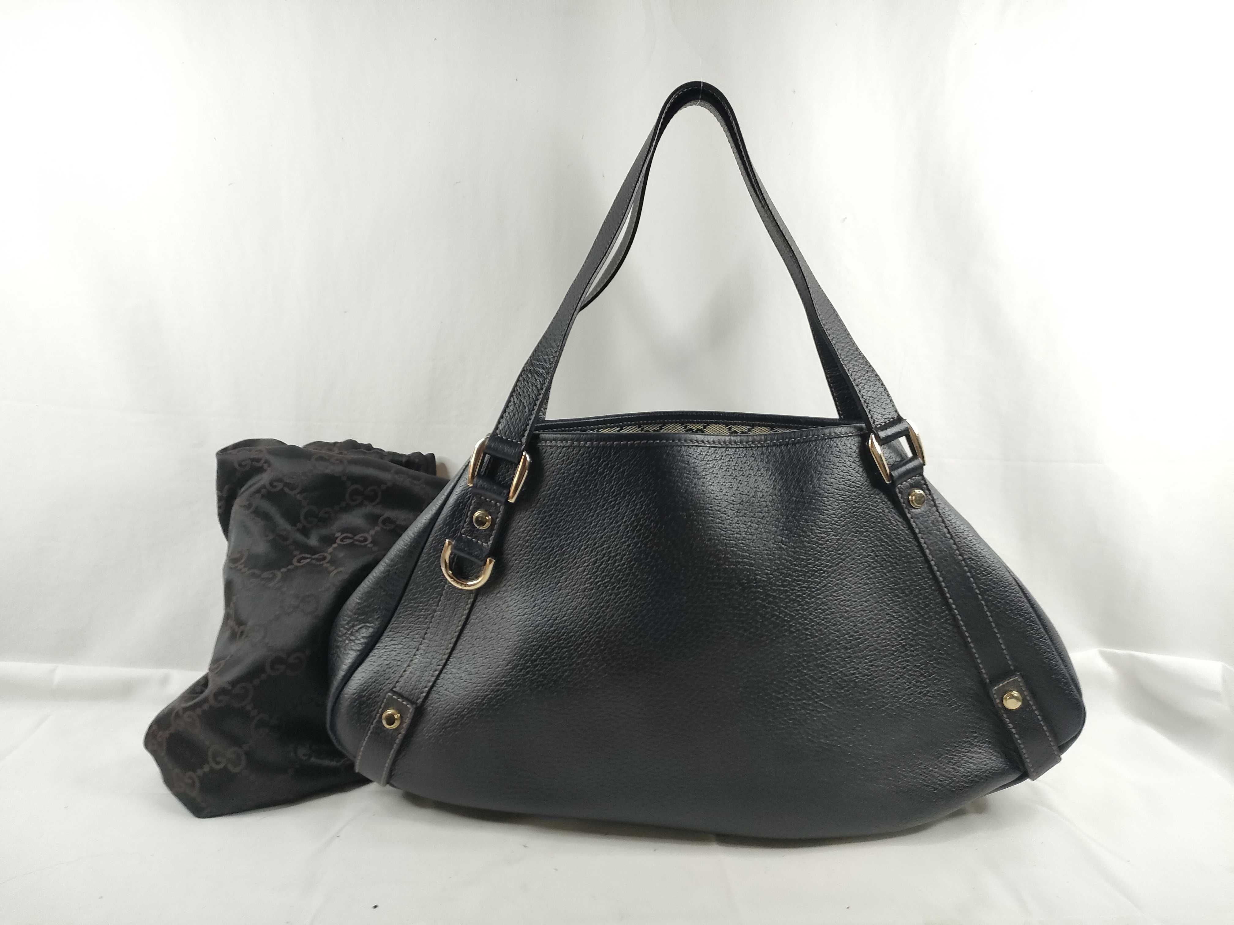 Abbey Leather Tote Bag, Black