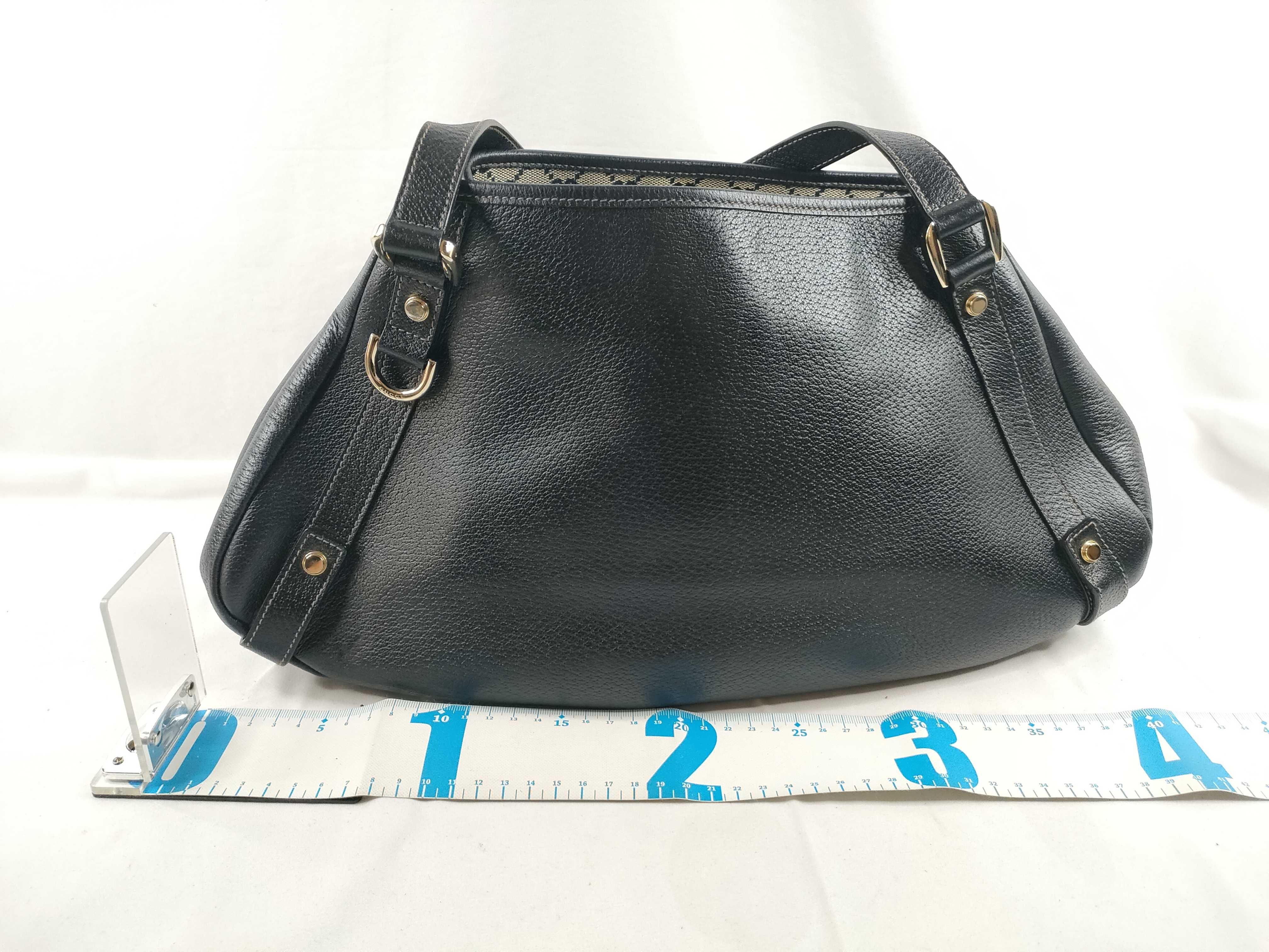 Abbey Leather Tote Bag, Black — view 2