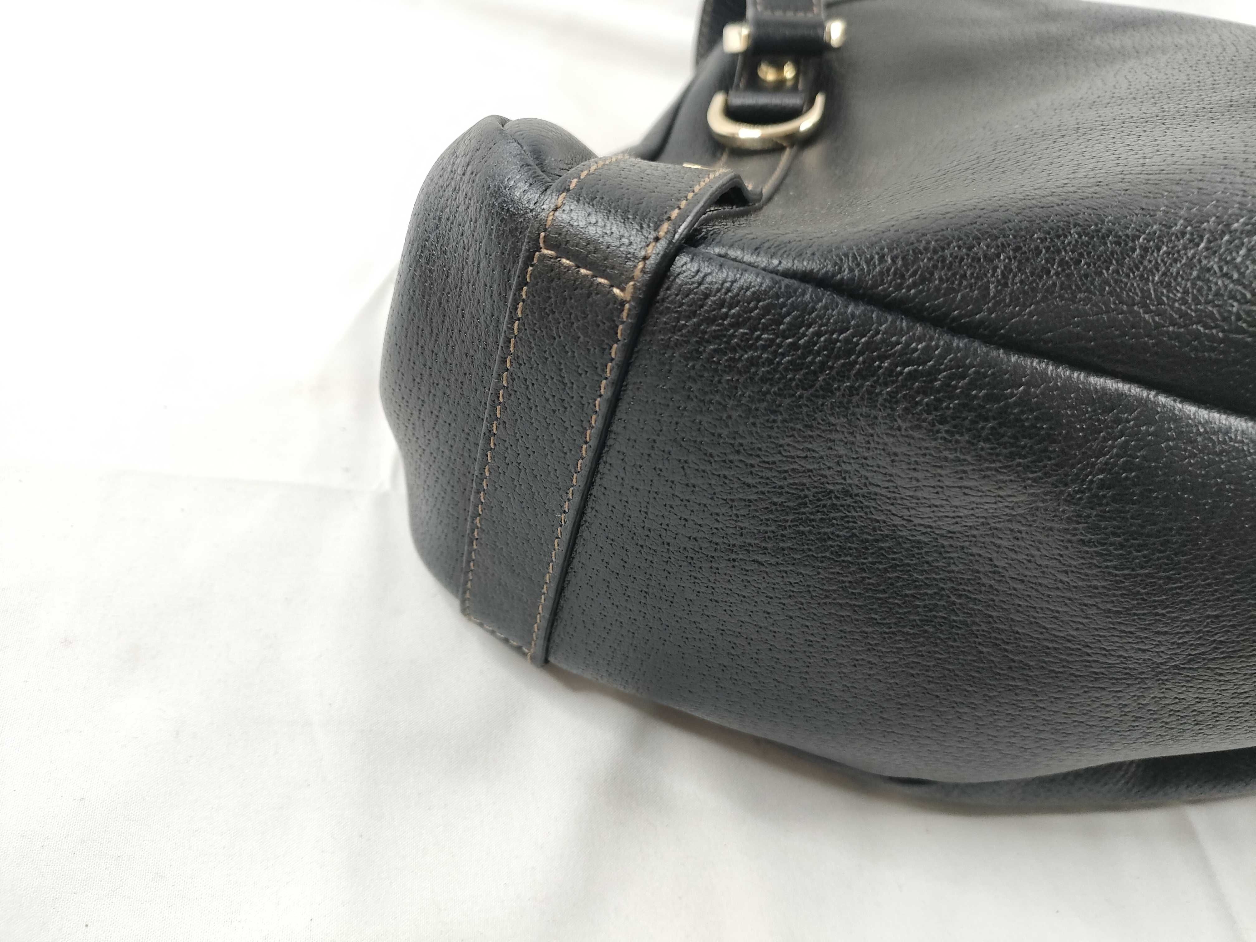 Abbey Leather Tote Bag, Black — view 3