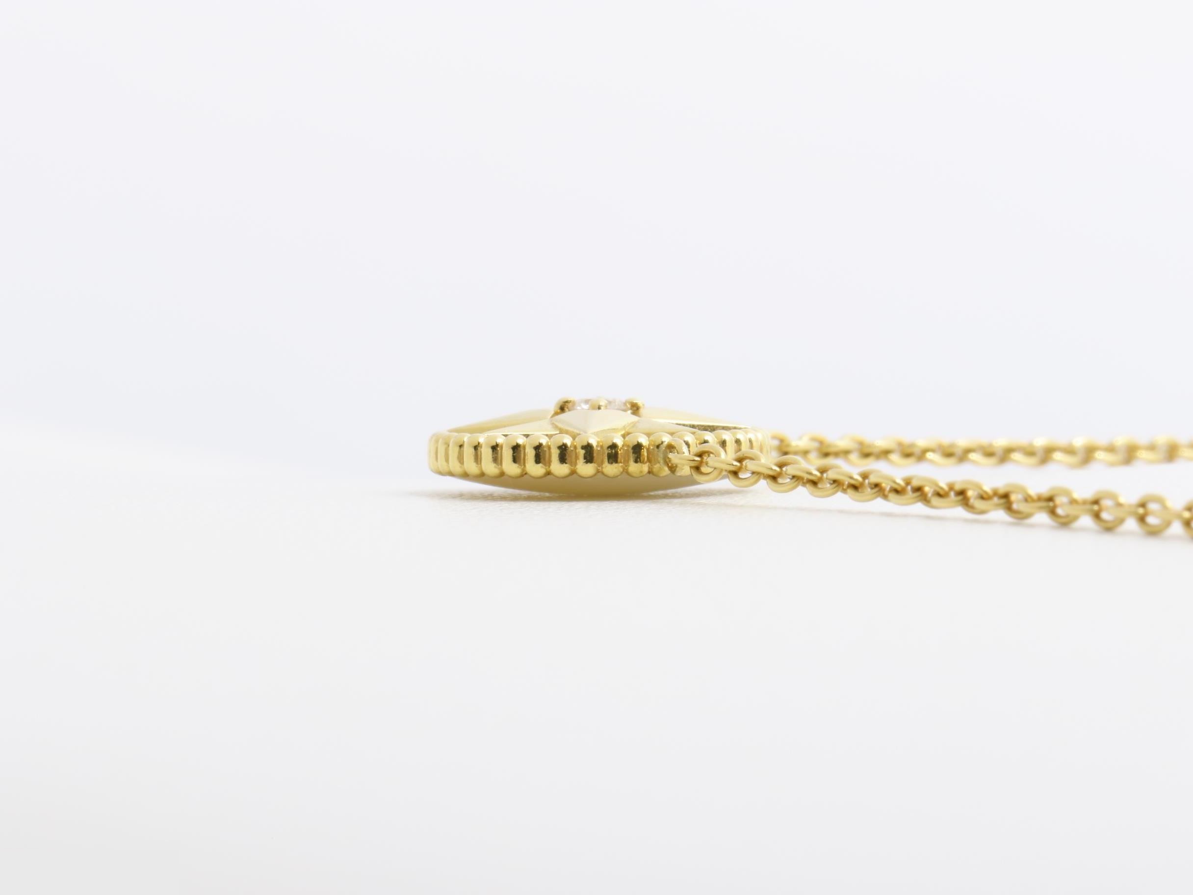 Au750YG Rose de Vent Diamond Shell Necklace, 4.6g — view 4