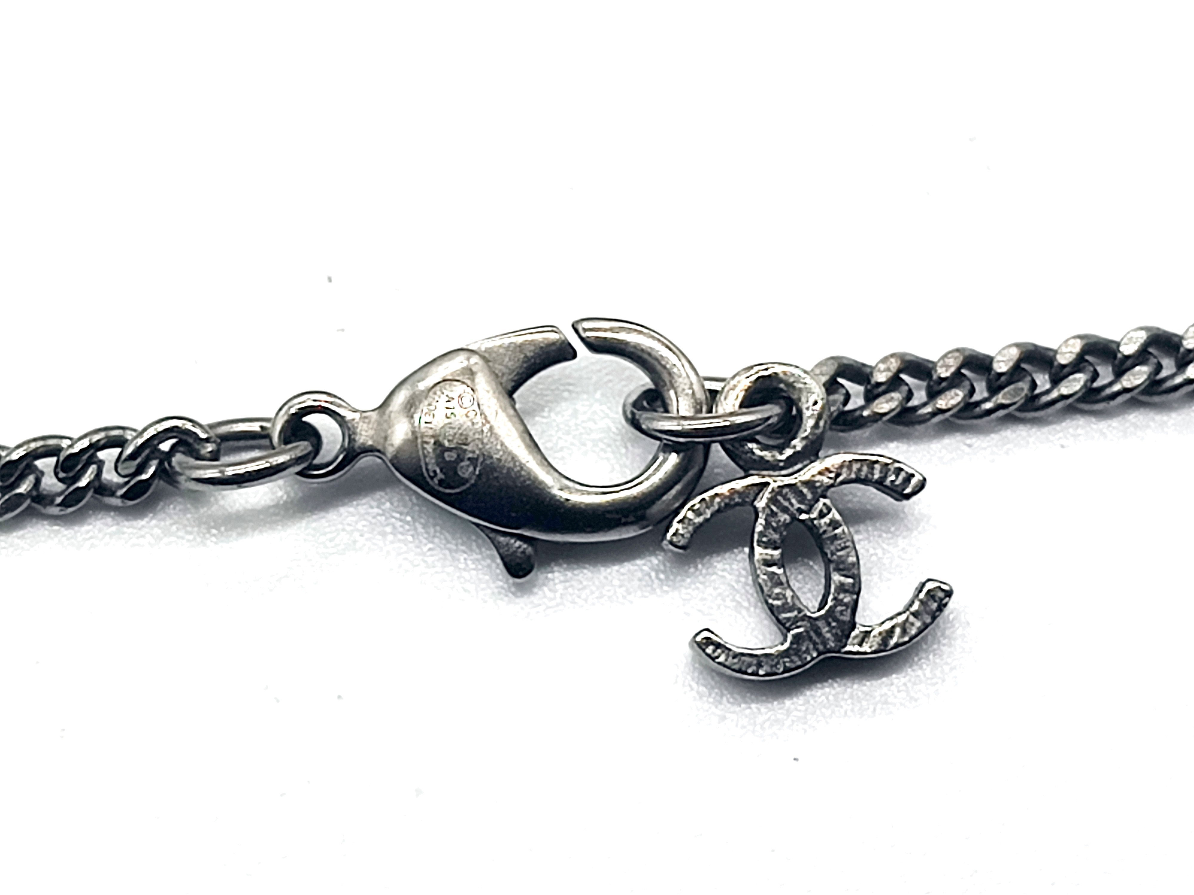 Coco Mark Rhinestone Black Stone Necklace A15B — view 11