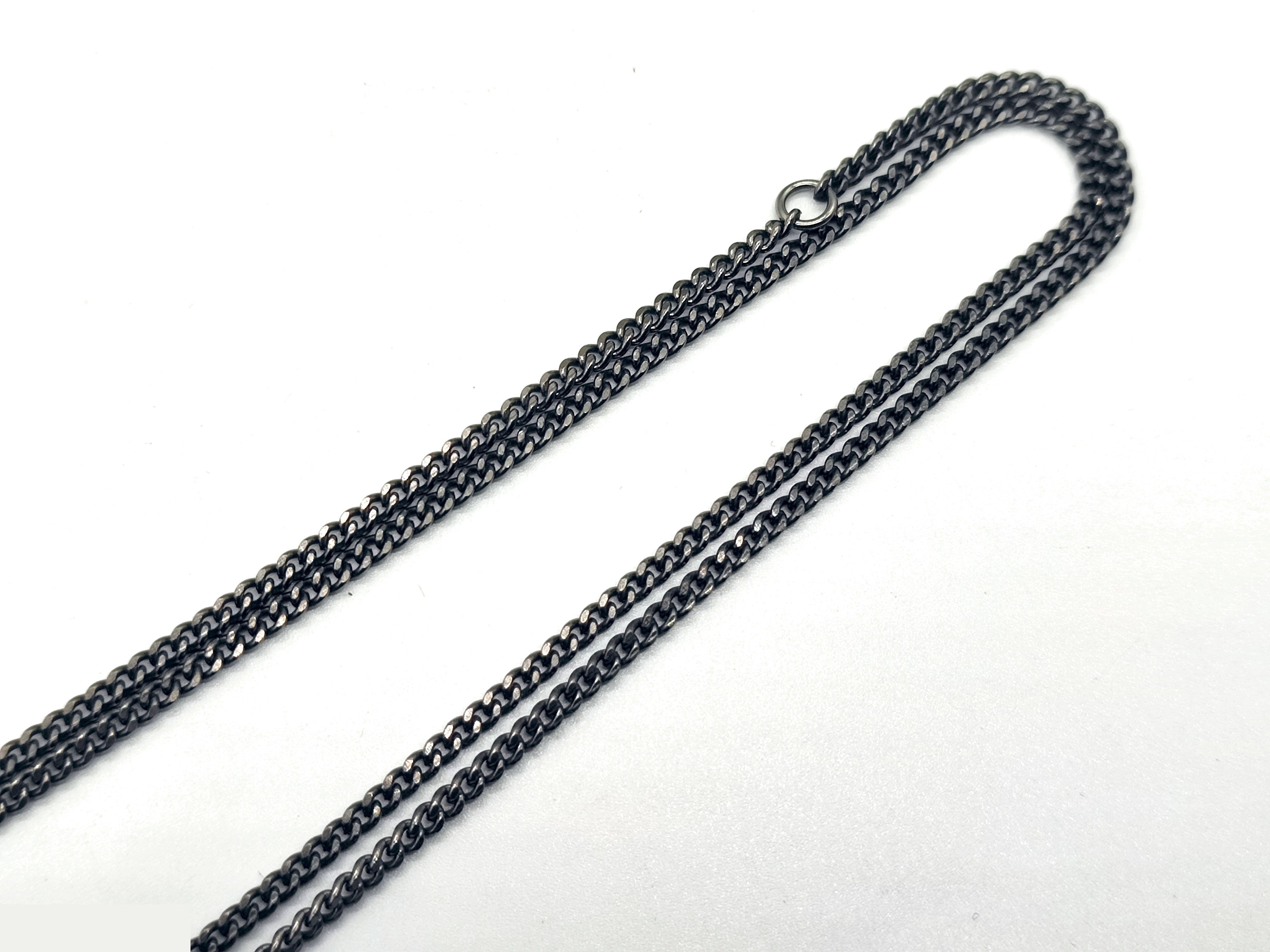 Coco Mark Rhinestone Black Stone Necklace A15B — view 10