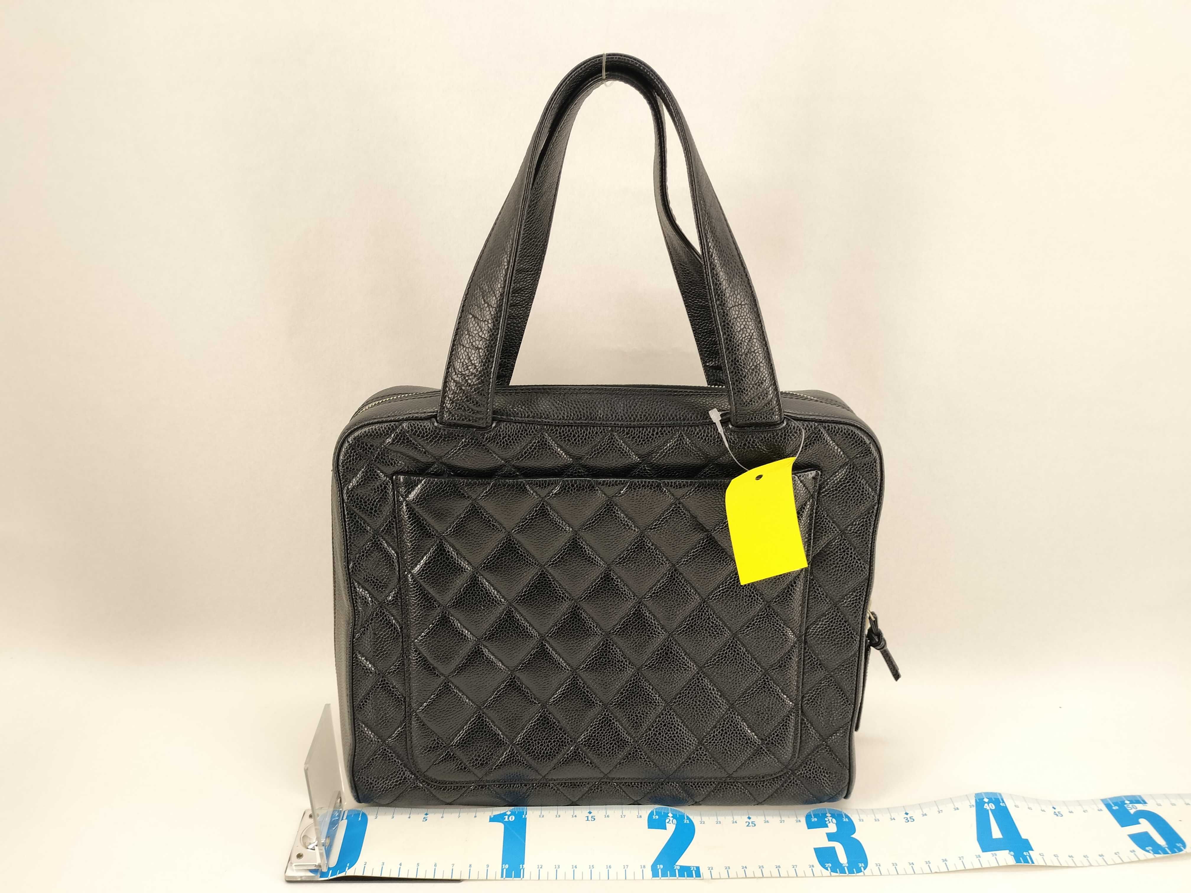 Caviar Skin Boston Tote Bag with Coco Mark (No. 6) — view 2