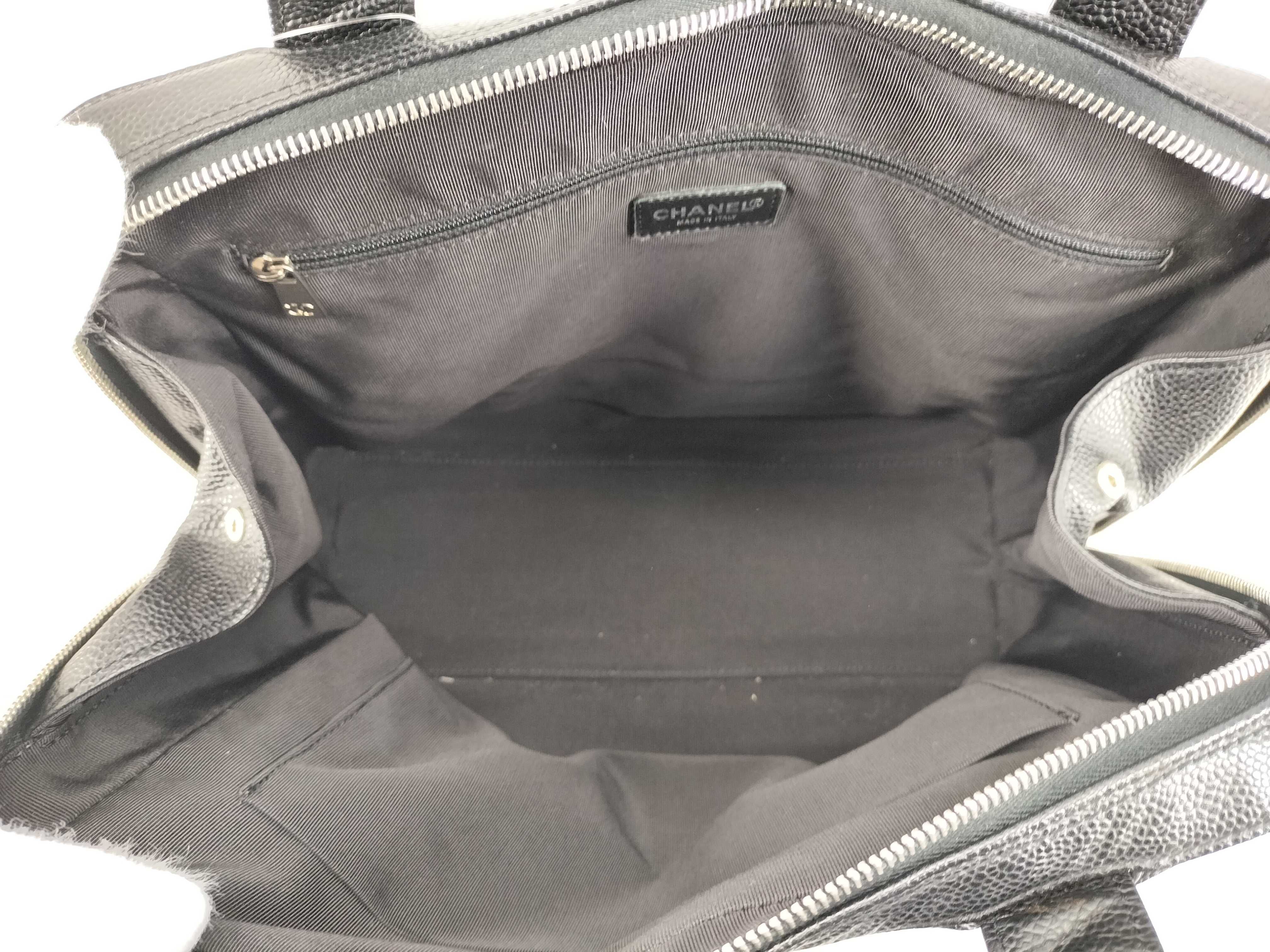 Caviar Skin Boston Tote Bag with Coco Mark (No. 6) — view 12