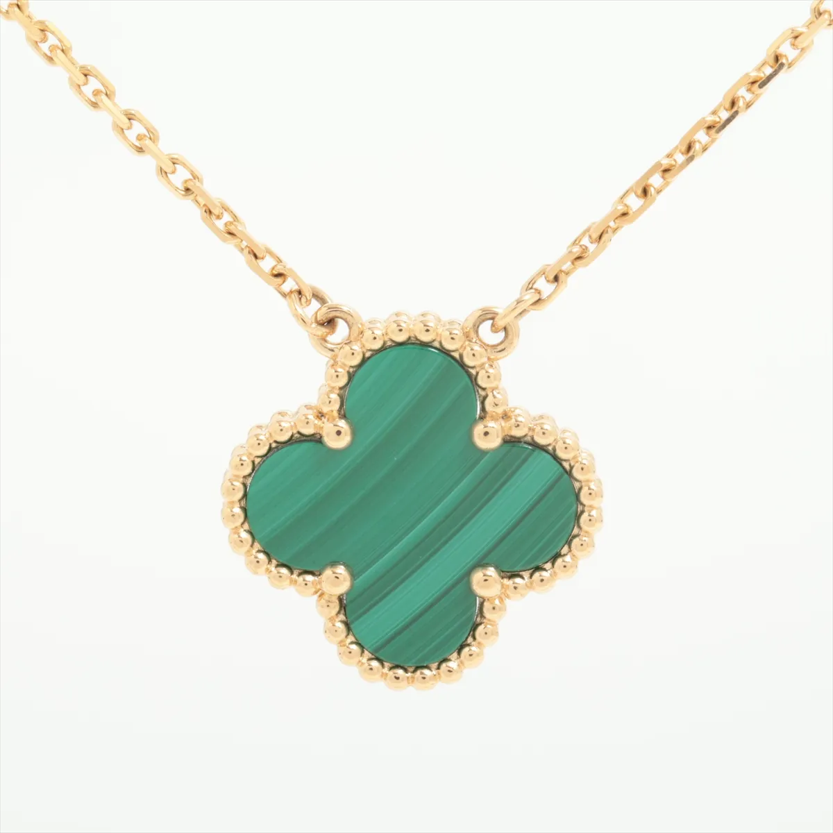 Vintage Alhambra Malachite Necklace, 750 (Yellow Gold), 5.5g, JA631161, — view 2