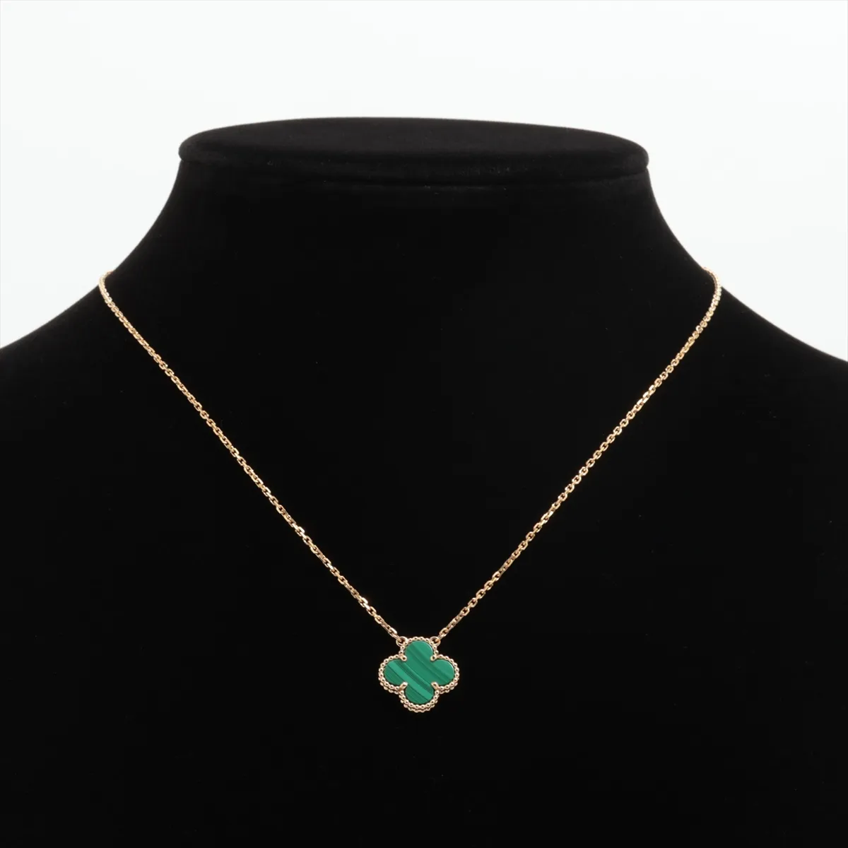 Vintage Alhambra Malachite Necklace, 750 (Yellow Gold), 5.5g, JA631161, — view 5