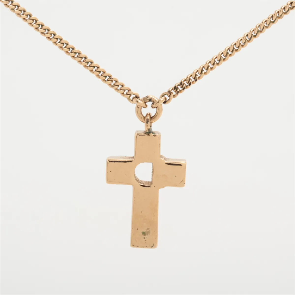 logo necklace, GP x rhinestone, gold, — view 3