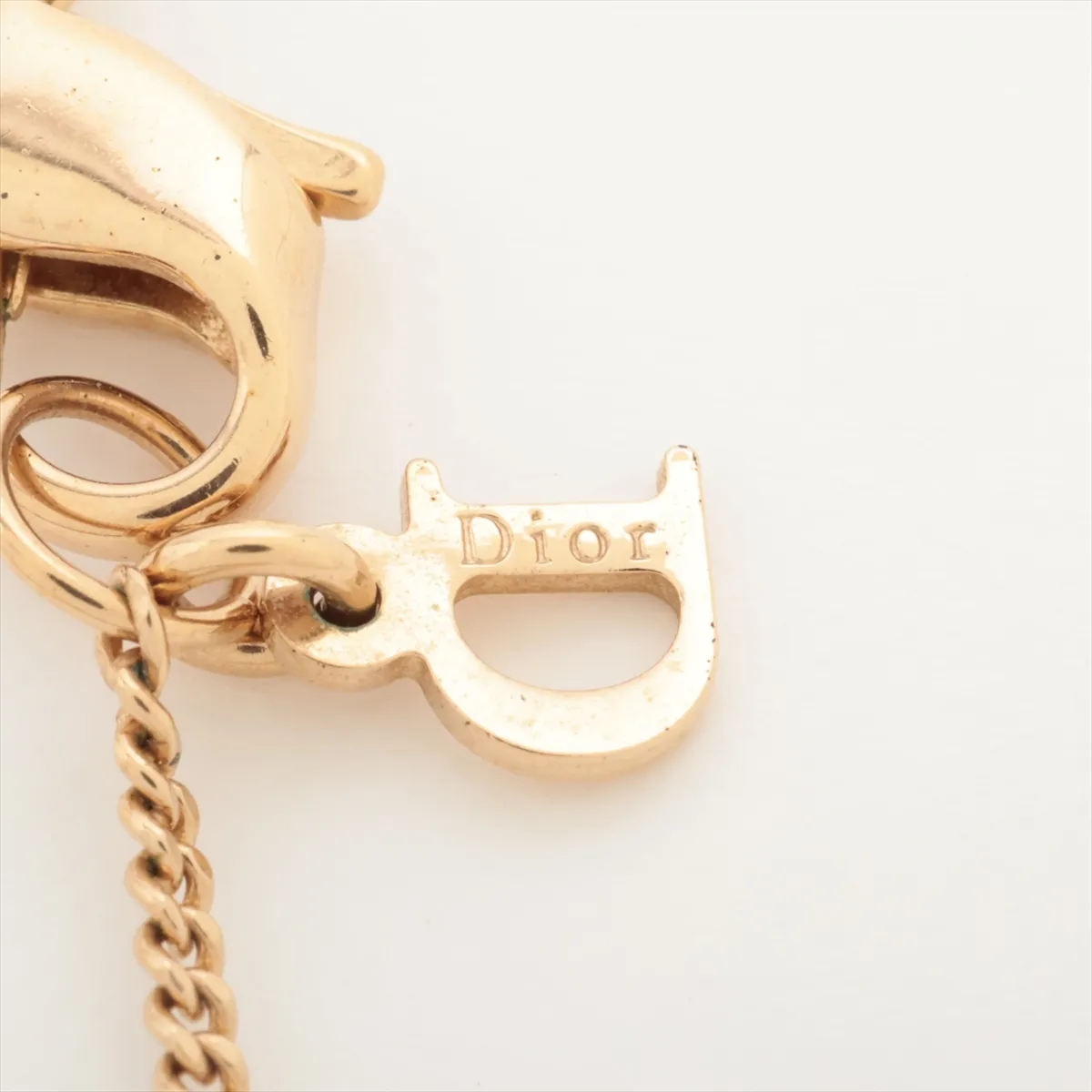 logo necklace, GP x rhinestone, gold, — view 5