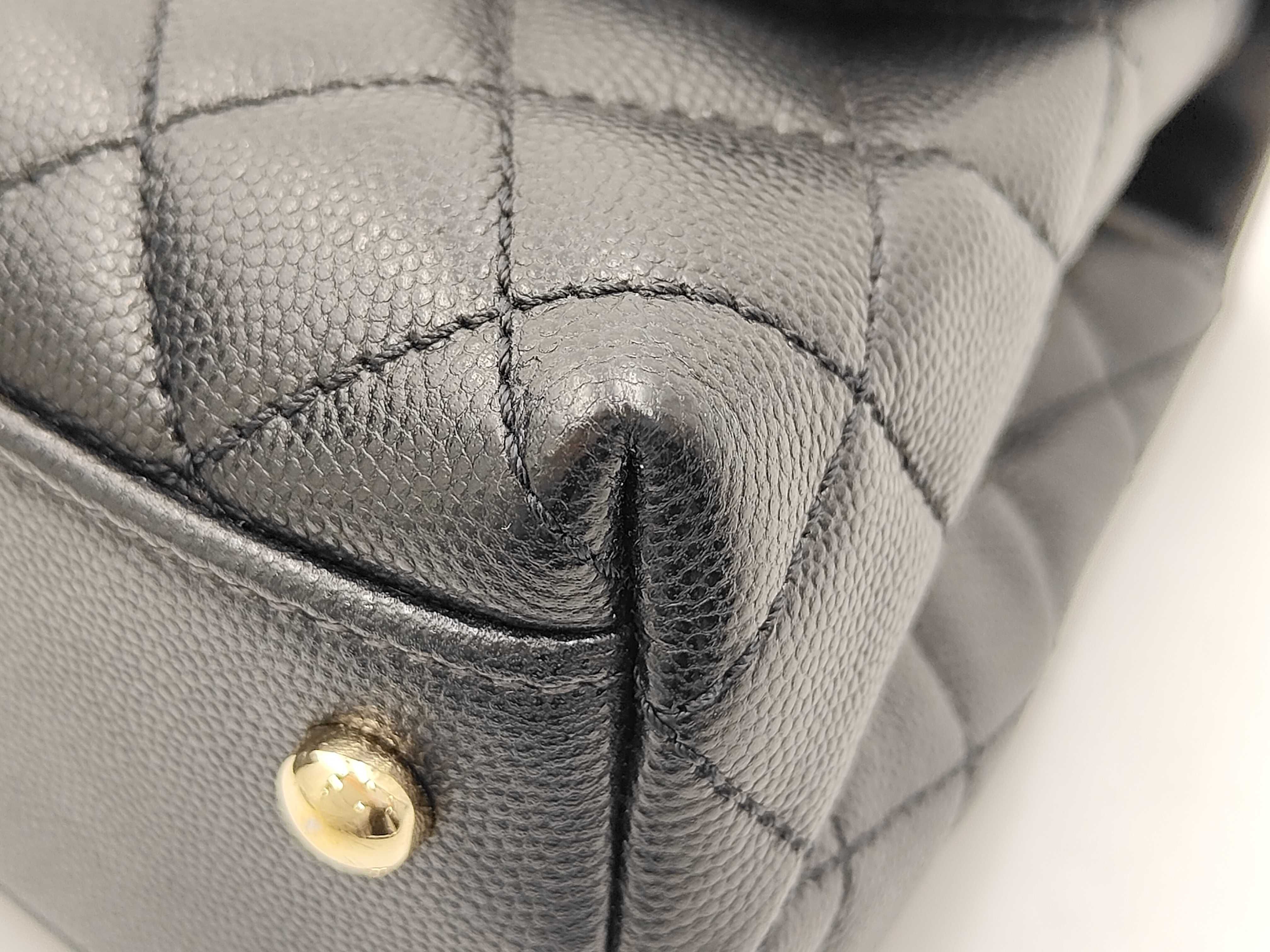 Matelassé Coco Handle XS Caviar Leather Black Gold Hardware Serial Number 31 Handbag — view 6