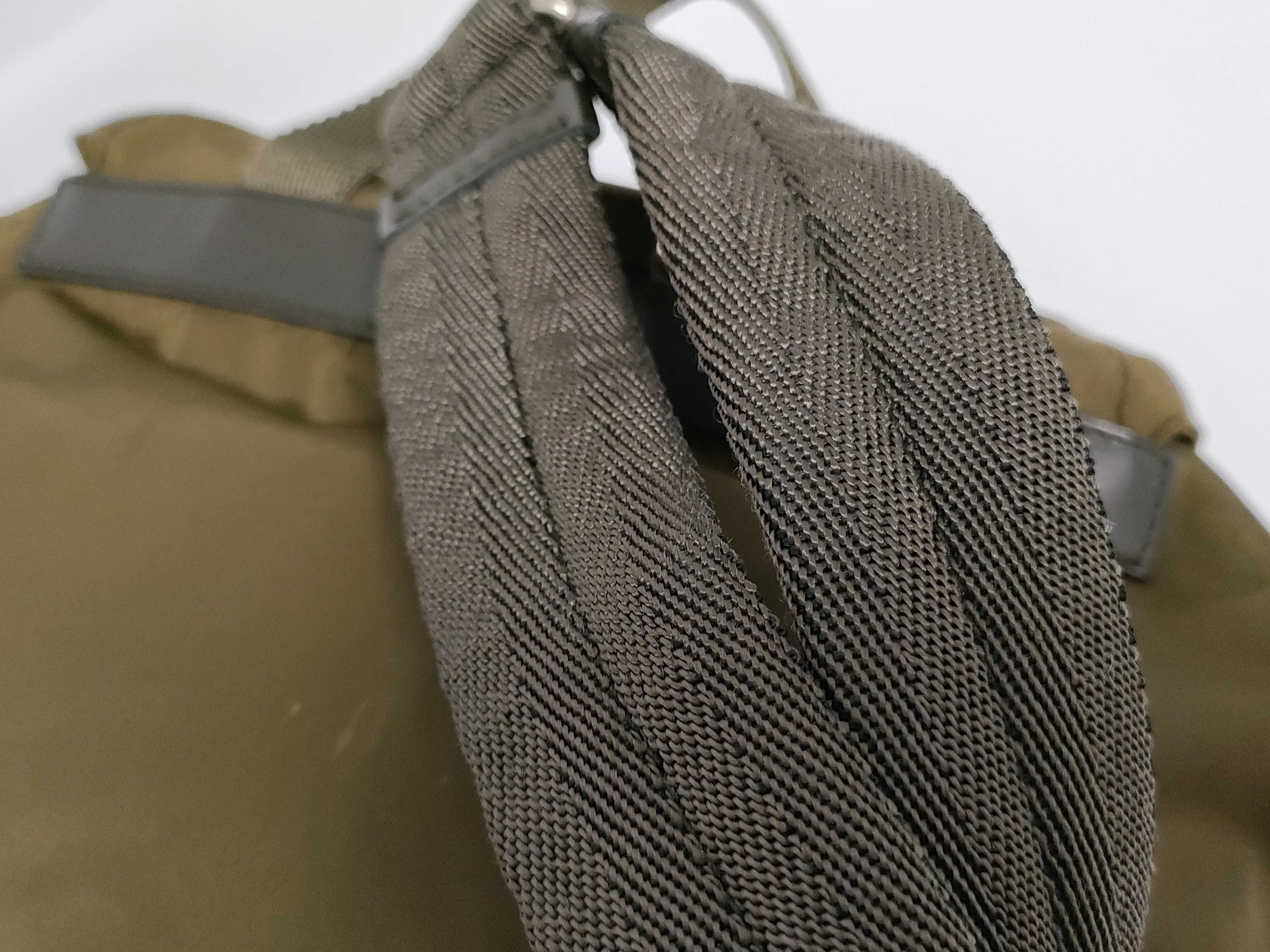 Nylon Plate Logo Backpack, Rucksack, Nylon and Leather, Khaki/Black. — view 5