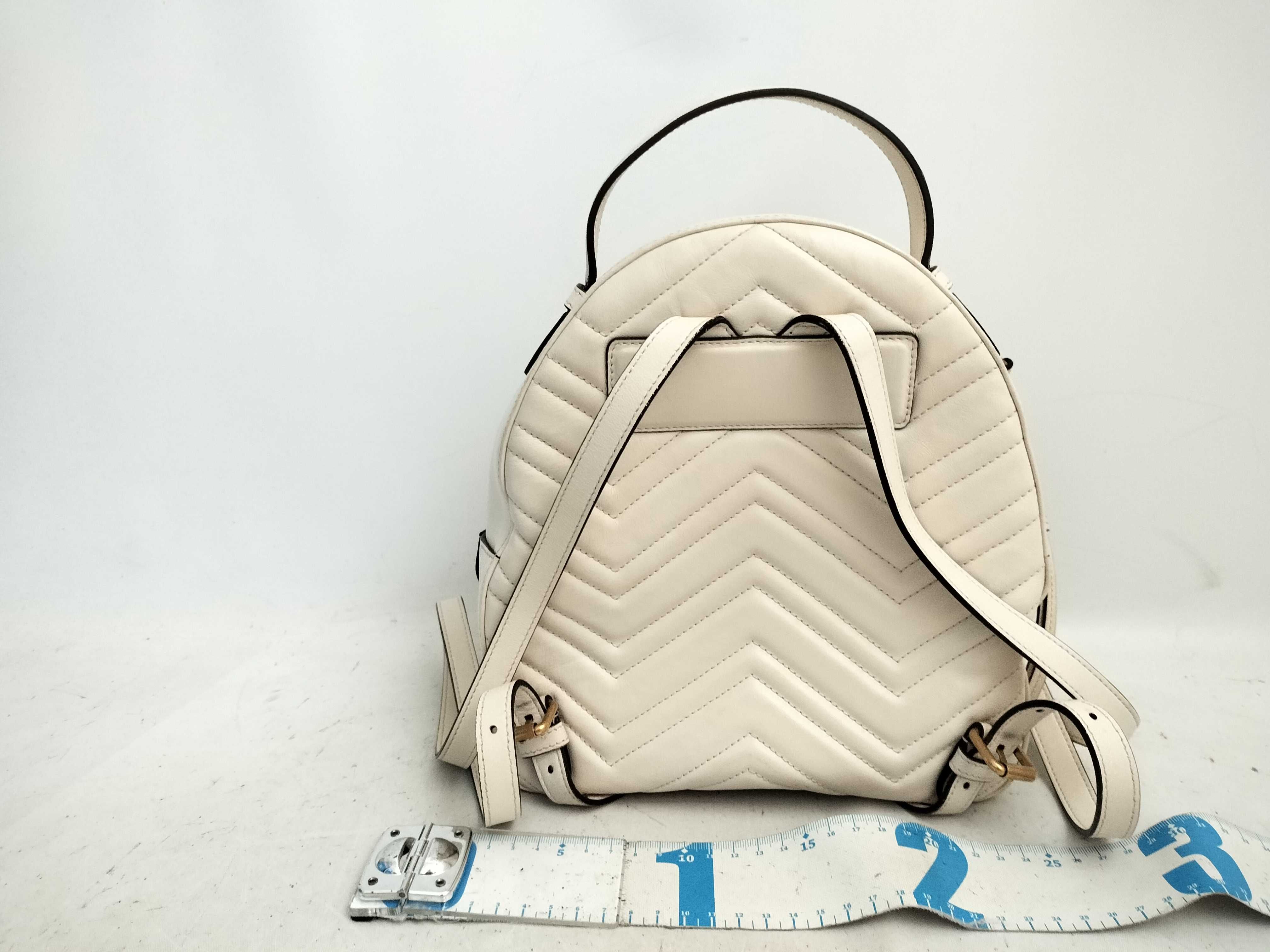 GG Marmont Leather Backpack/Rucksack White 476671 — view 2