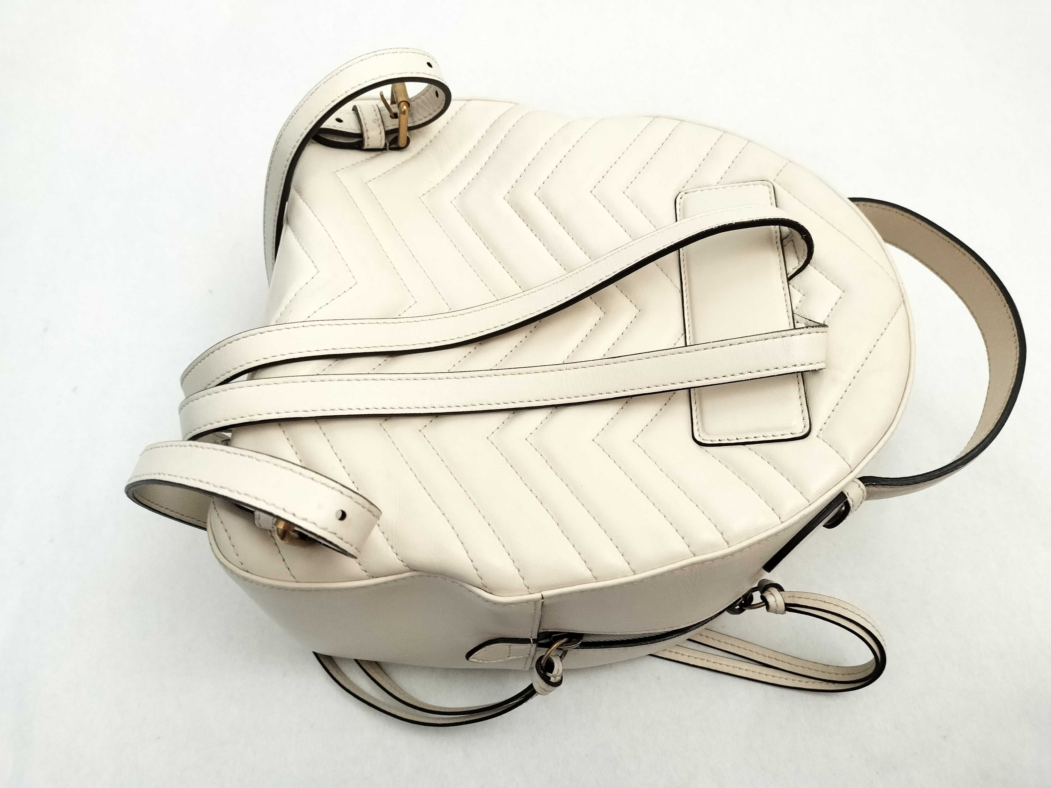 GG Marmont Leather Backpack/Rucksack White 476671 — view 3