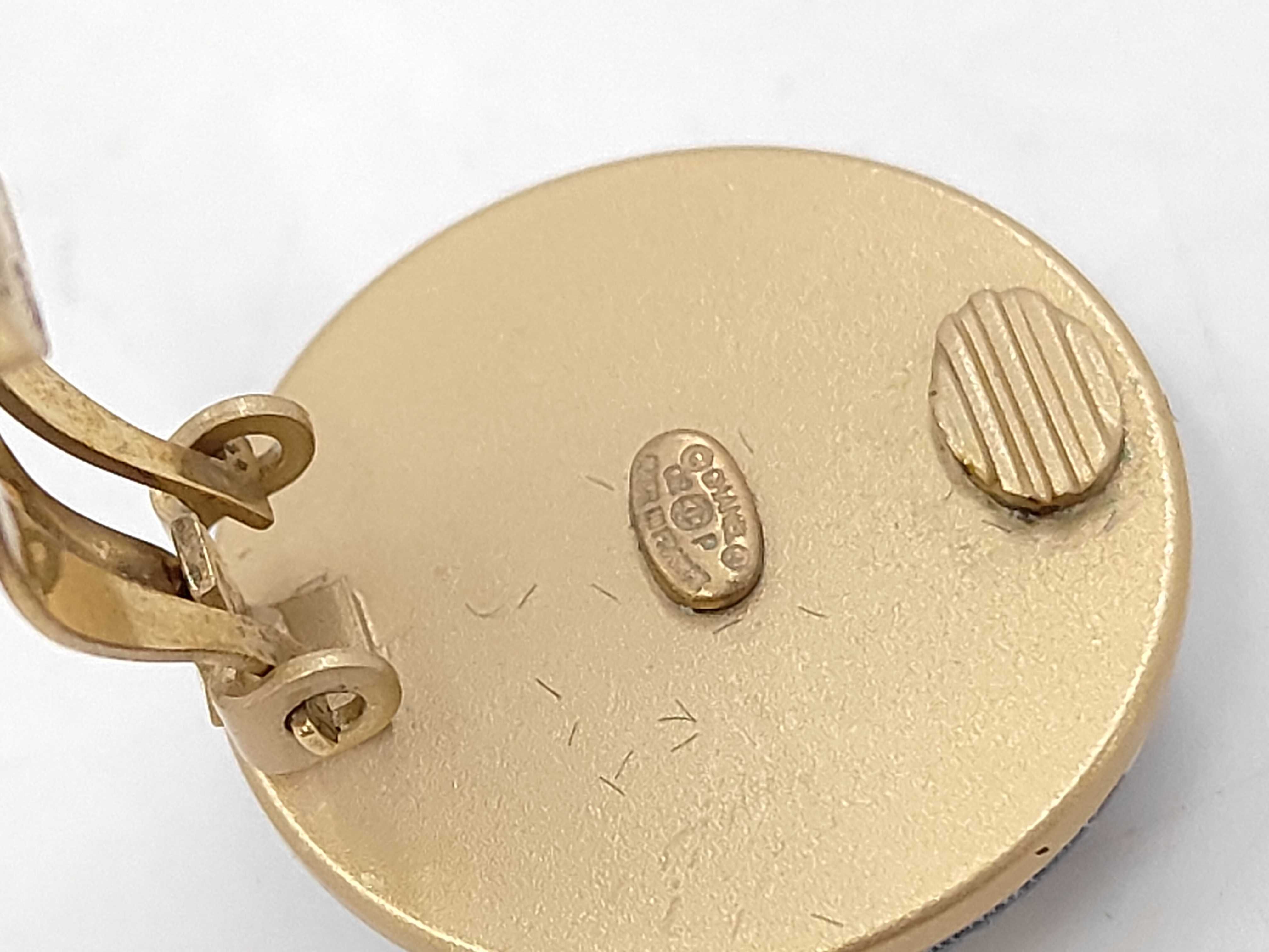 Coco Mark Round GP Denim Blue x Gold Earrings 02P — view 5