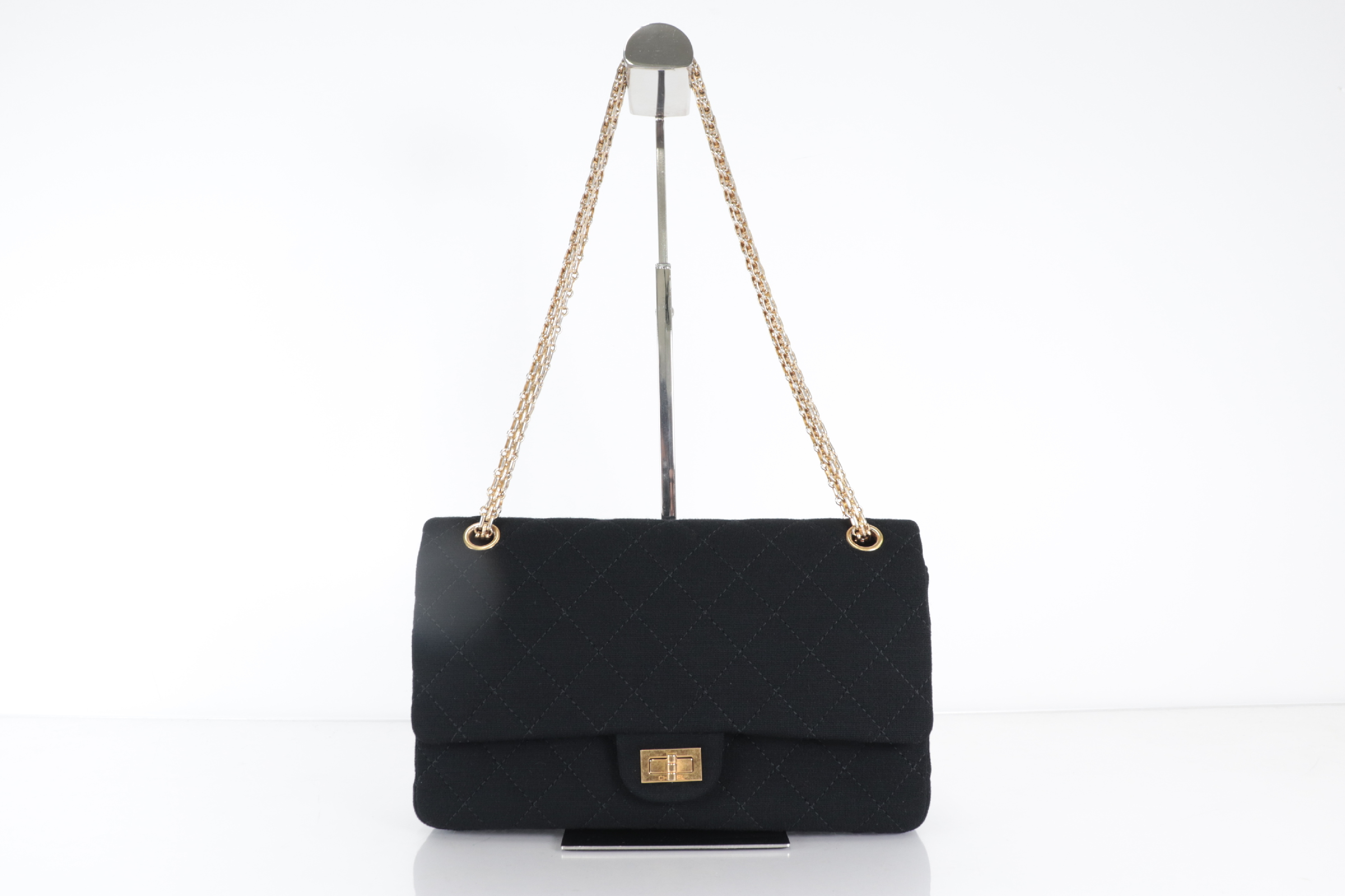 2.55 Double Flap Jersey Chain Shoulder Bag (Serial Number 17) — view 2