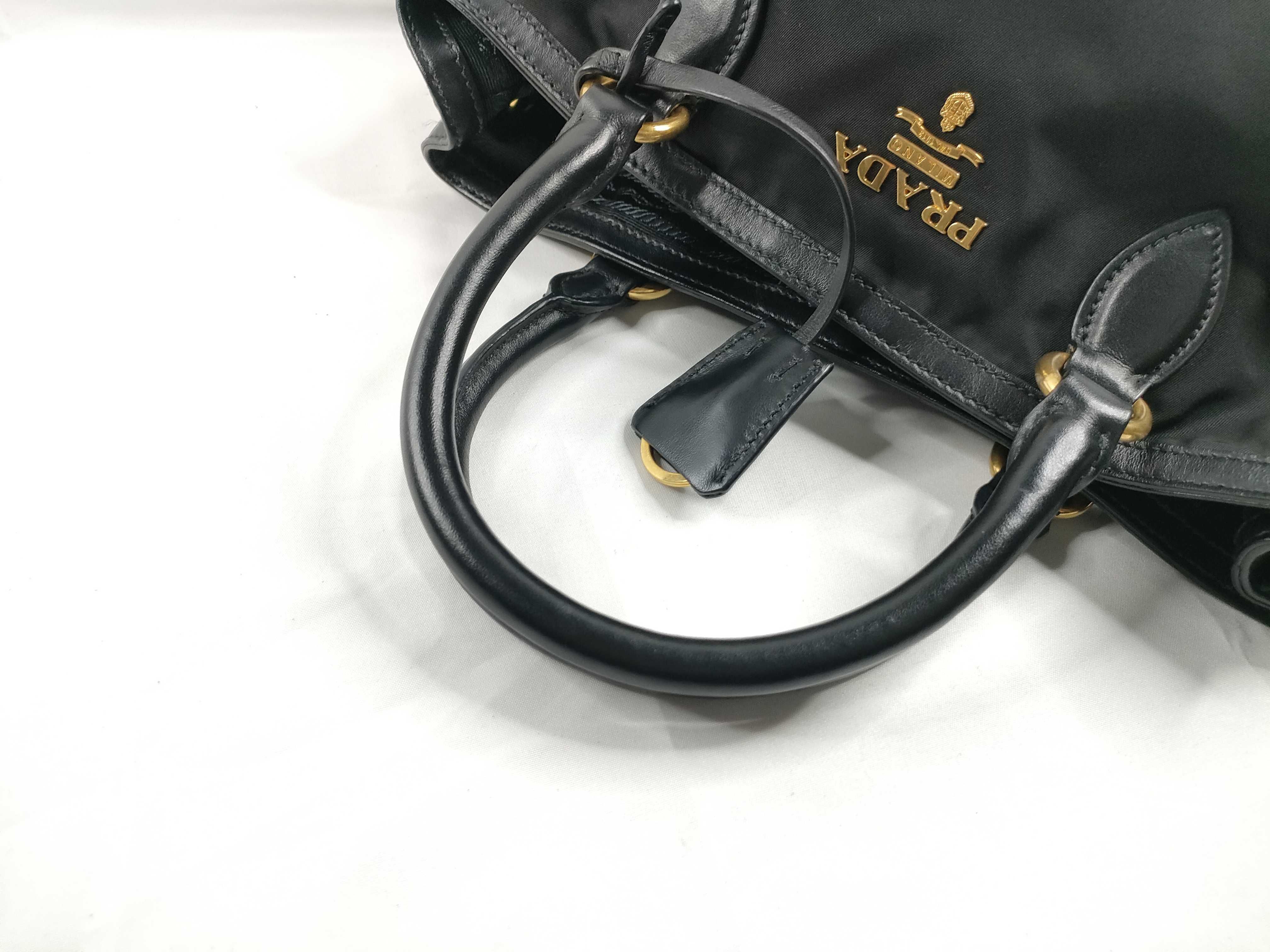 Nylon Prada Handbag Nylon Leather Black 1BA172 Handbag — view 6