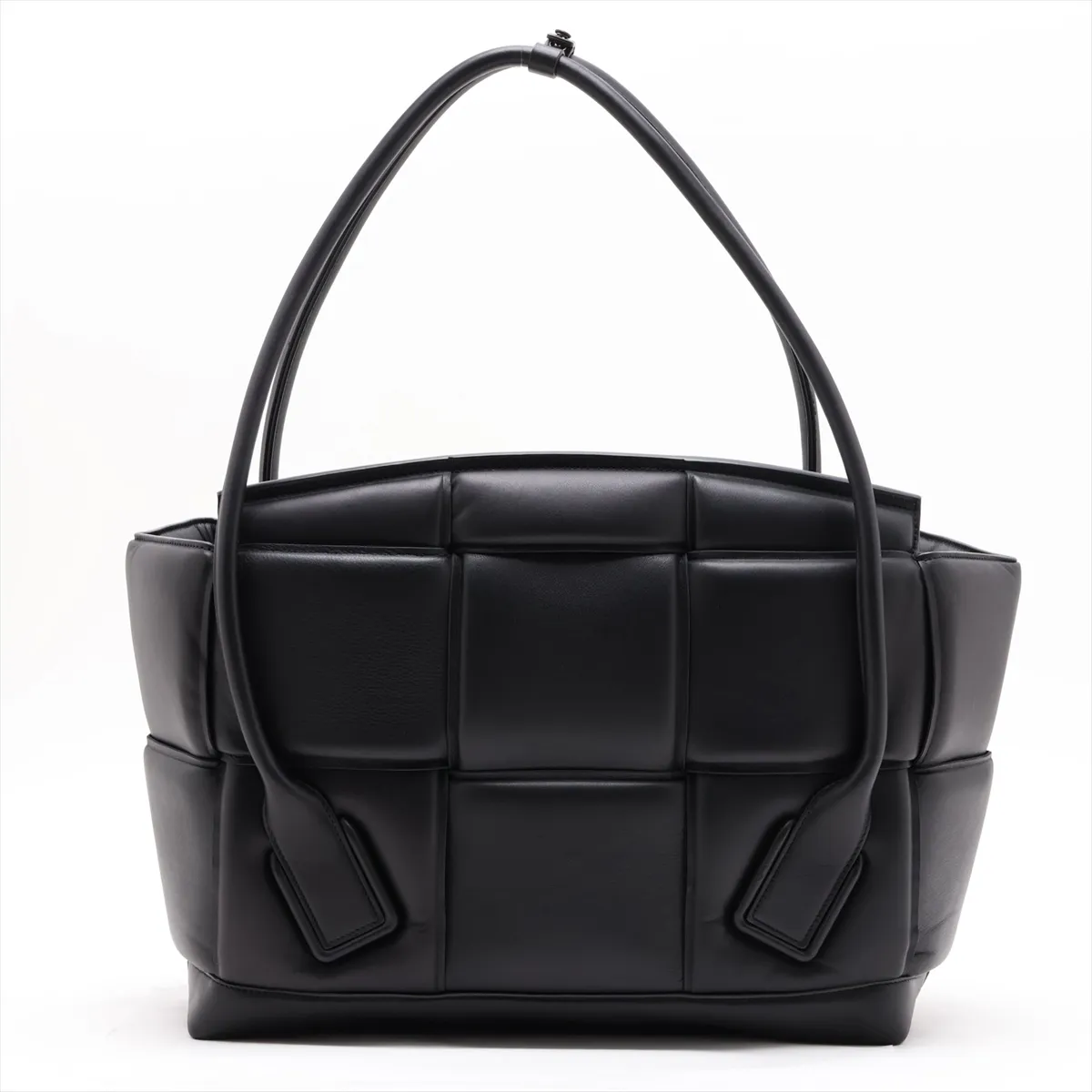 Maxi Intrecciato Arco Padded Leather Tote Bag, Black — view 2