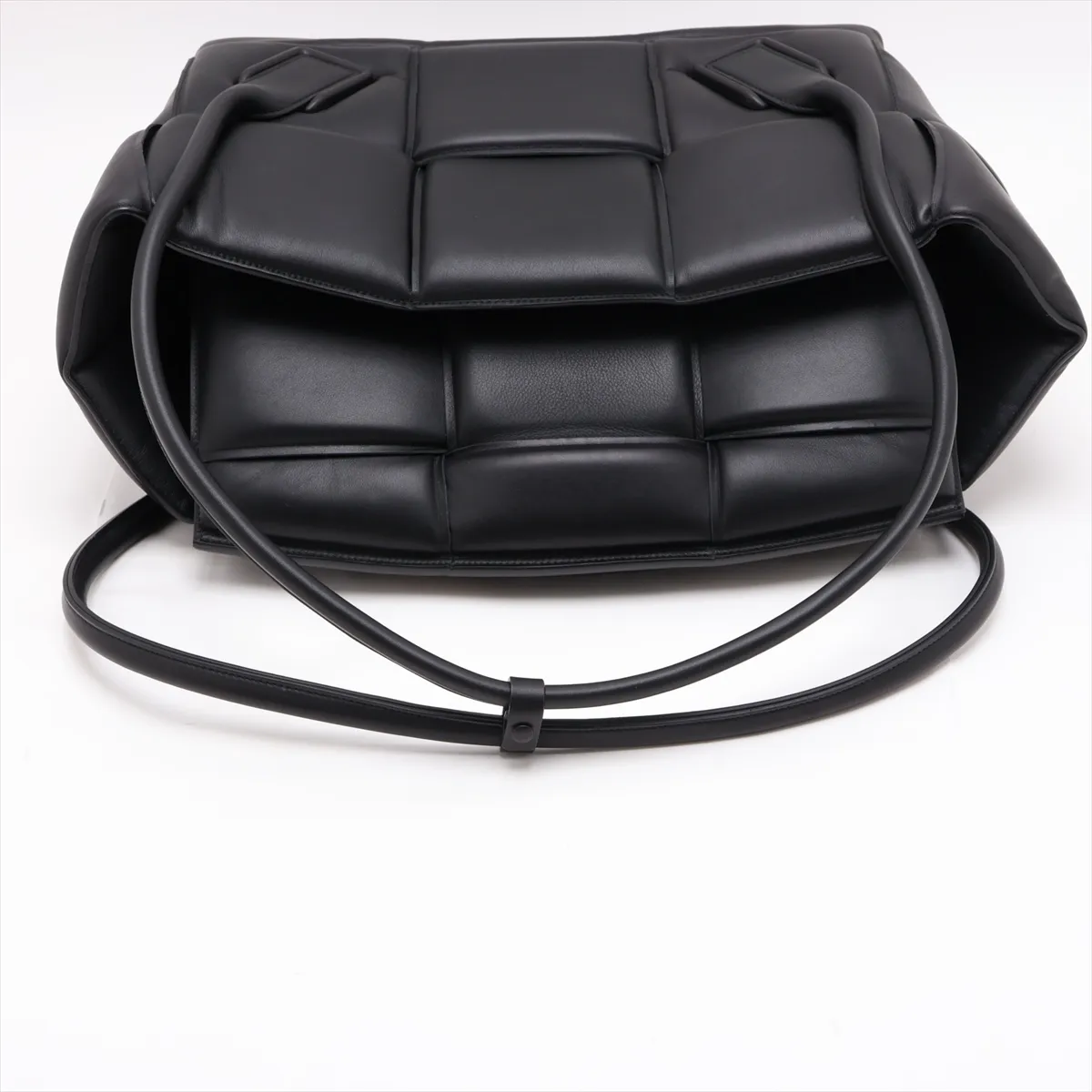 Maxi Intrecciato Arco Padded Leather Tote Bag, Black — view 5