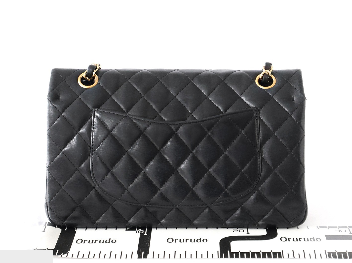 Matelassé 25 Lambskin Double Flap Double Chain Shoulder Bag, Black — view 2