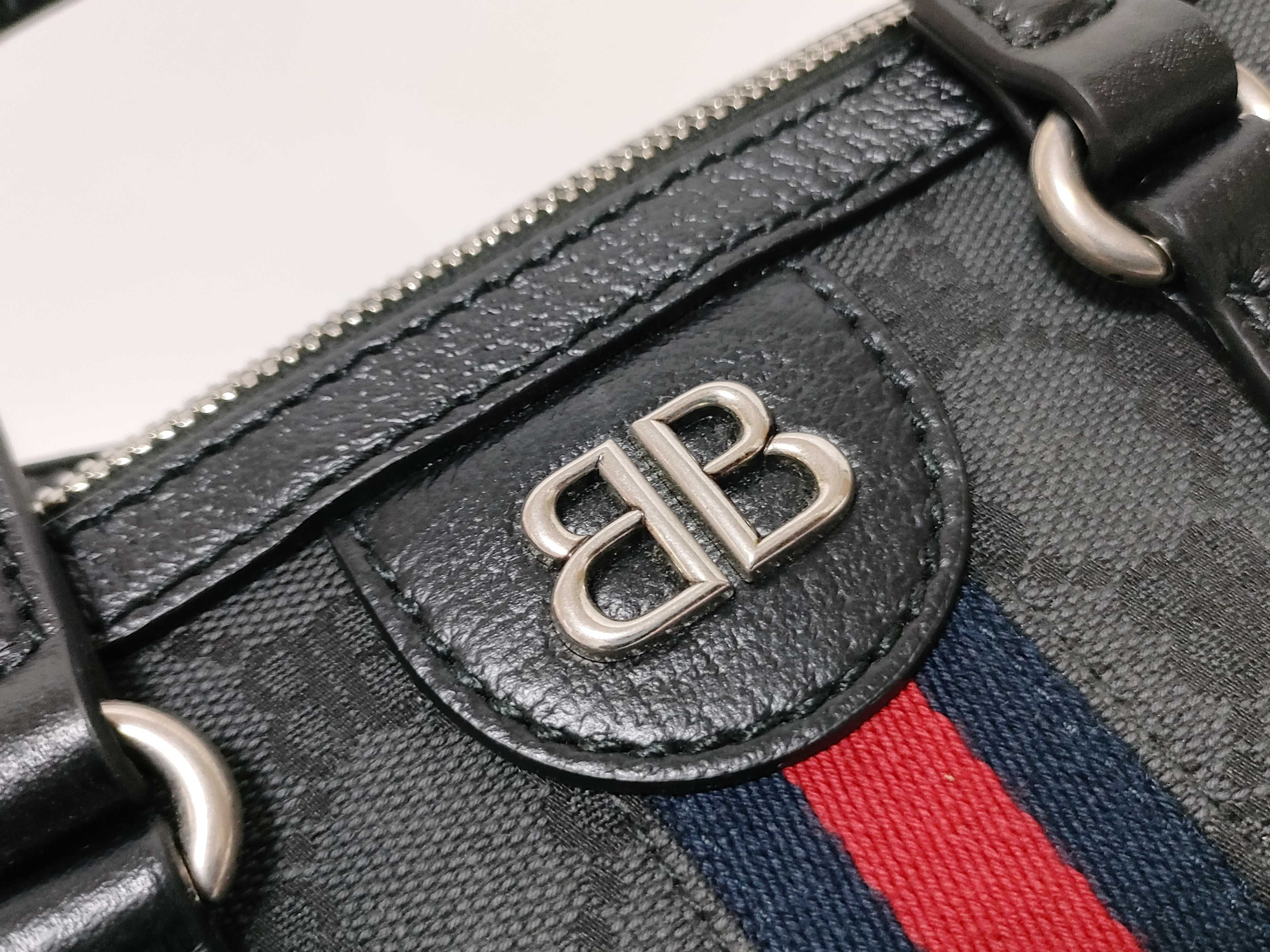 × GUCCI The Hacker Project 680123 BB Monogram Mini Boston Bag Black Handbag — view 15