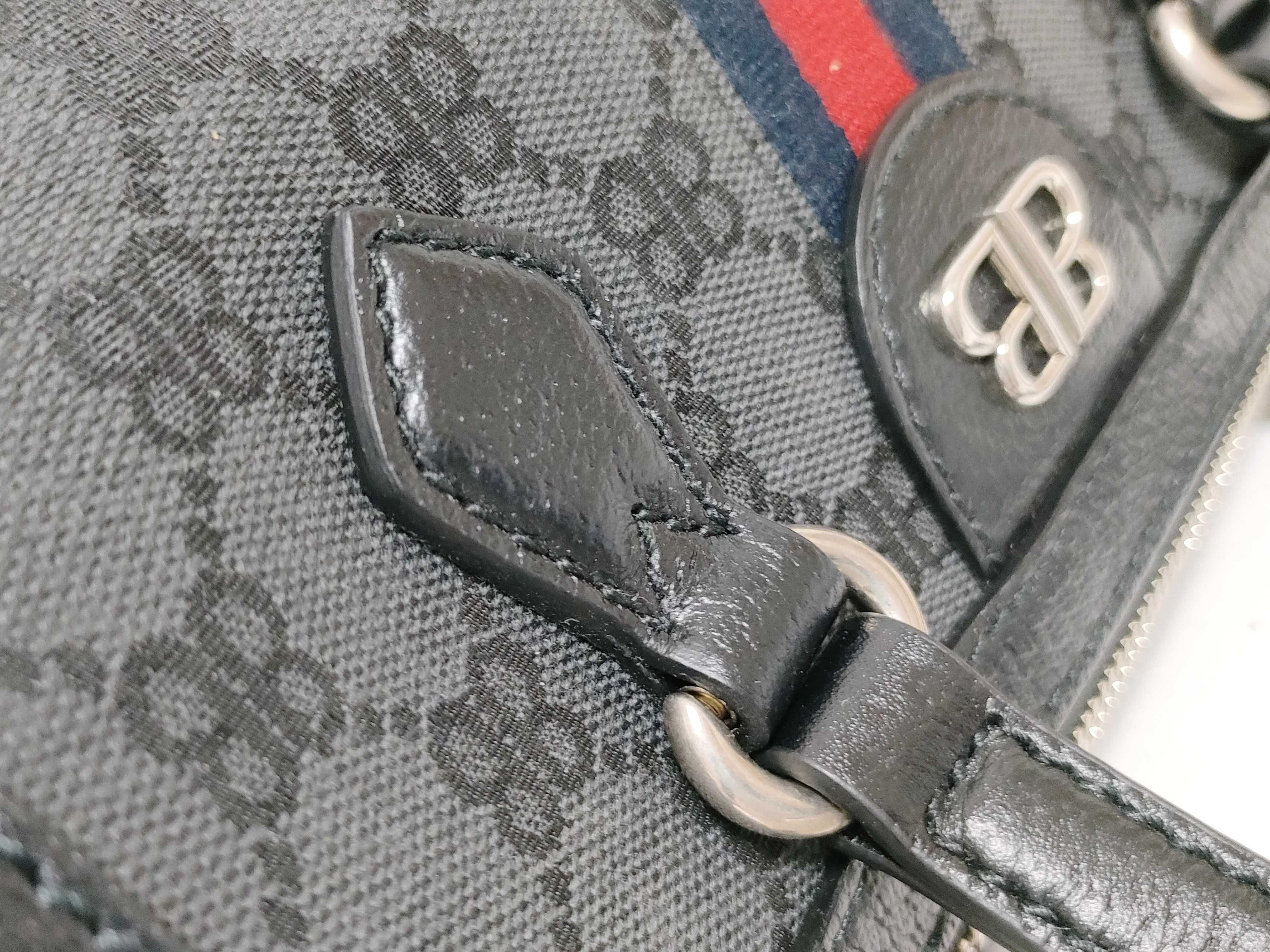 × GUCCI The Hacker Project 680123 BB Monogram Mini Boston Bag Black Handbag — view 5