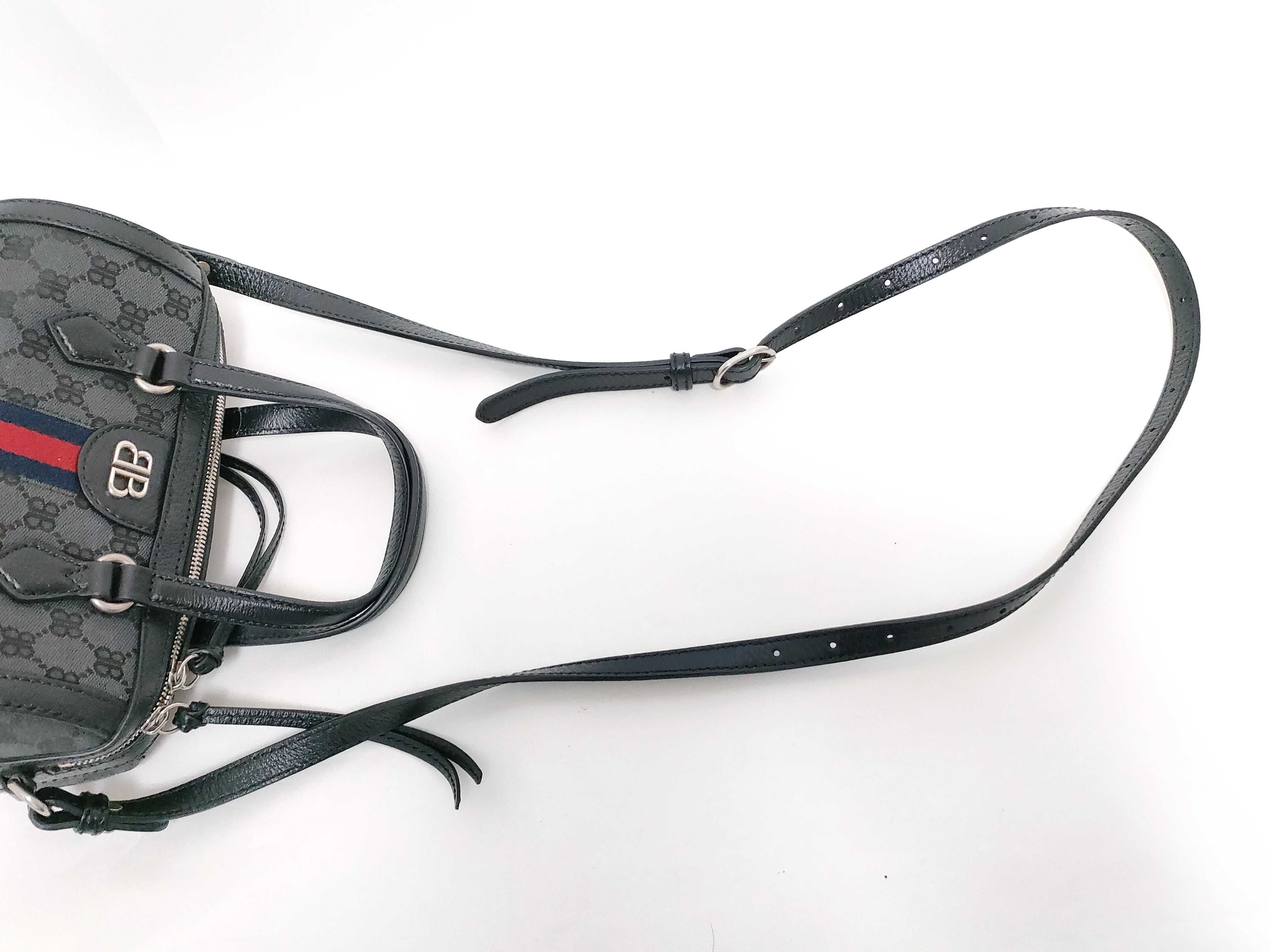 × GUCCI The Hacker Project 680123 BB Monogram Mini Boston Bag Black Handbag — view 6