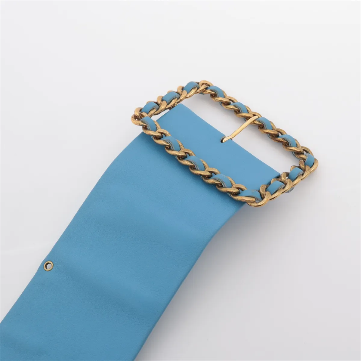 23 (1988) Belt, Leather x GP, Light Blue. Missing parts, — view 2