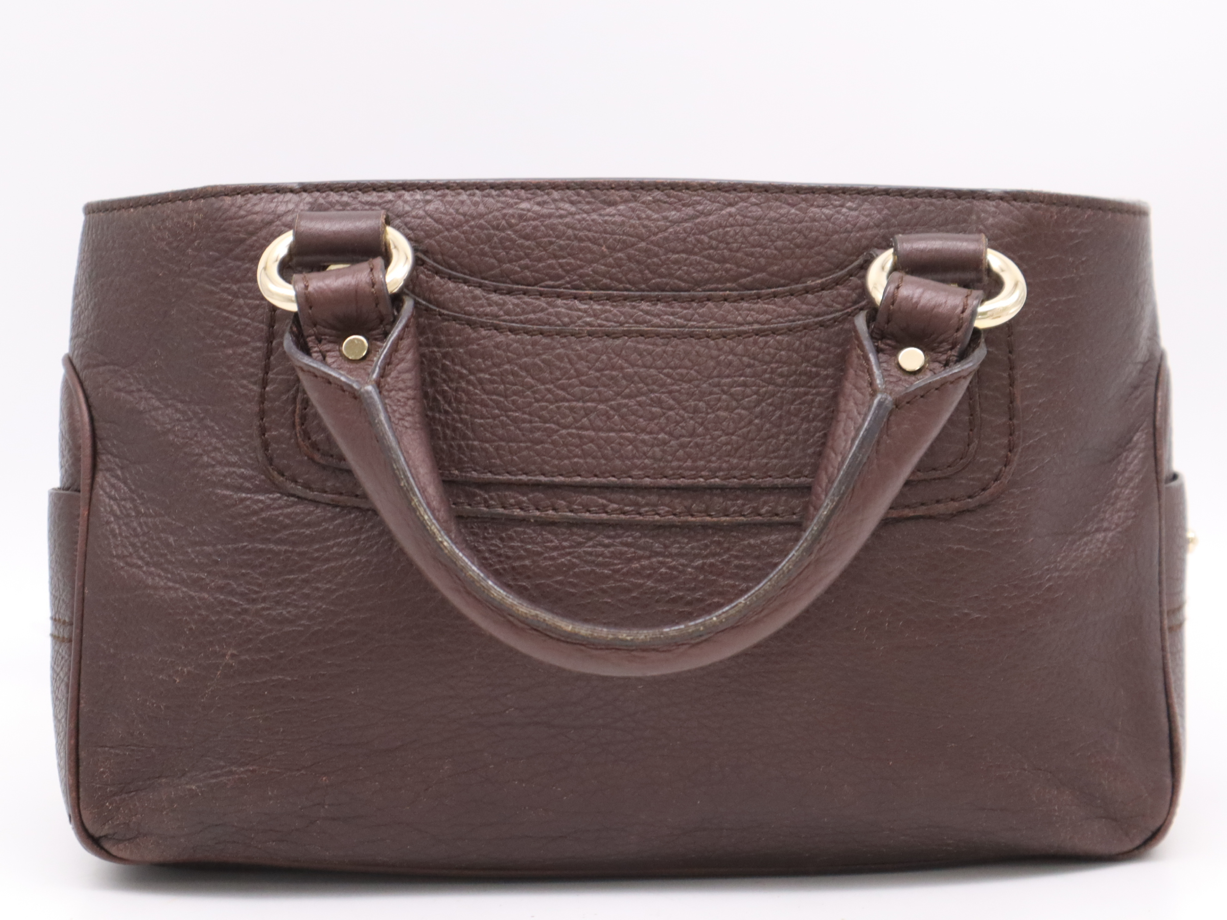 134023 Leather Boogie Bag Handbag, Brown, Gold Hardware, with Dust Bag — view 2