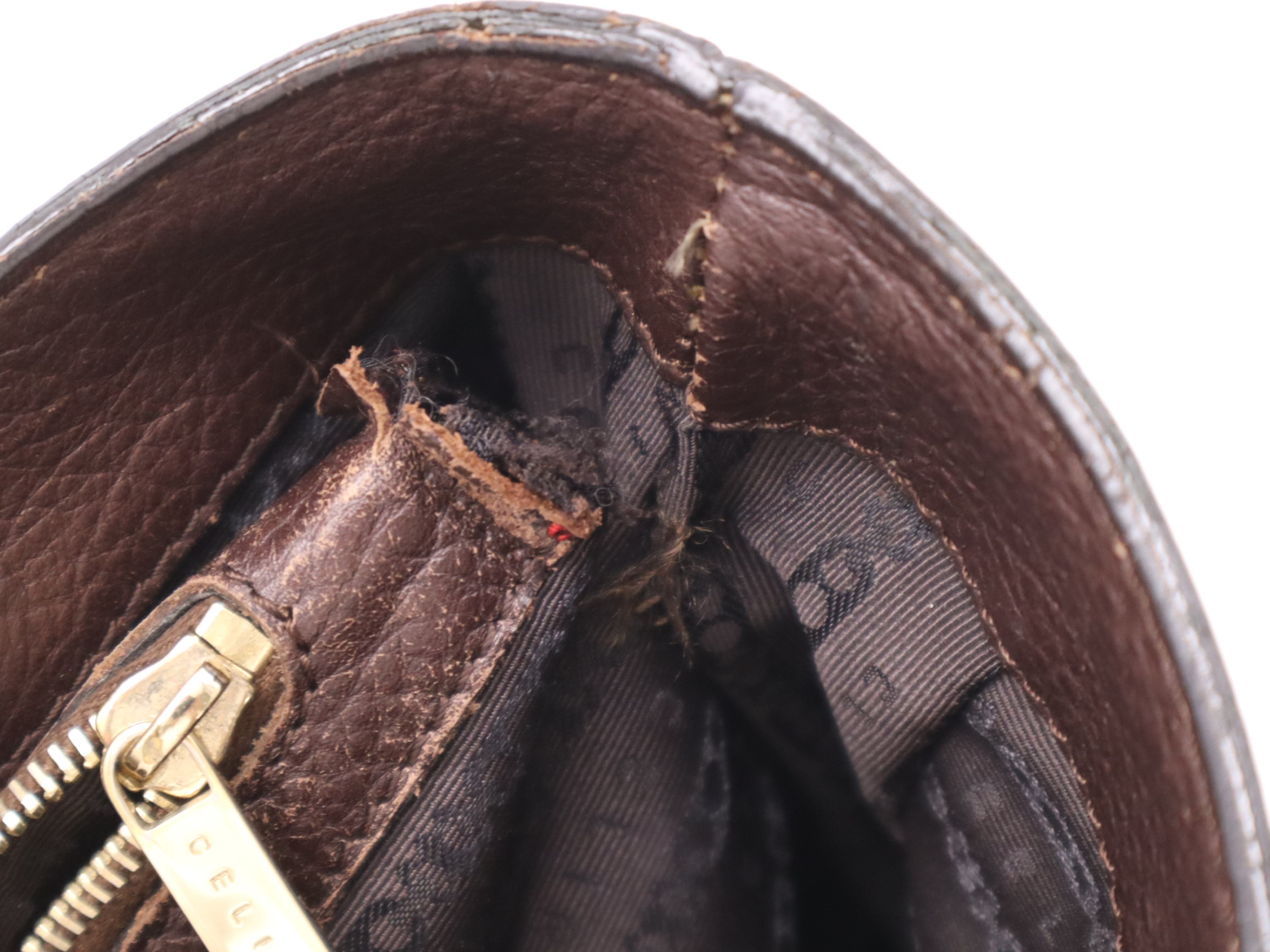 134023 Leather Boogie Bag Handbag, Brown, Gold Hardware, with Dust Bag — view 13