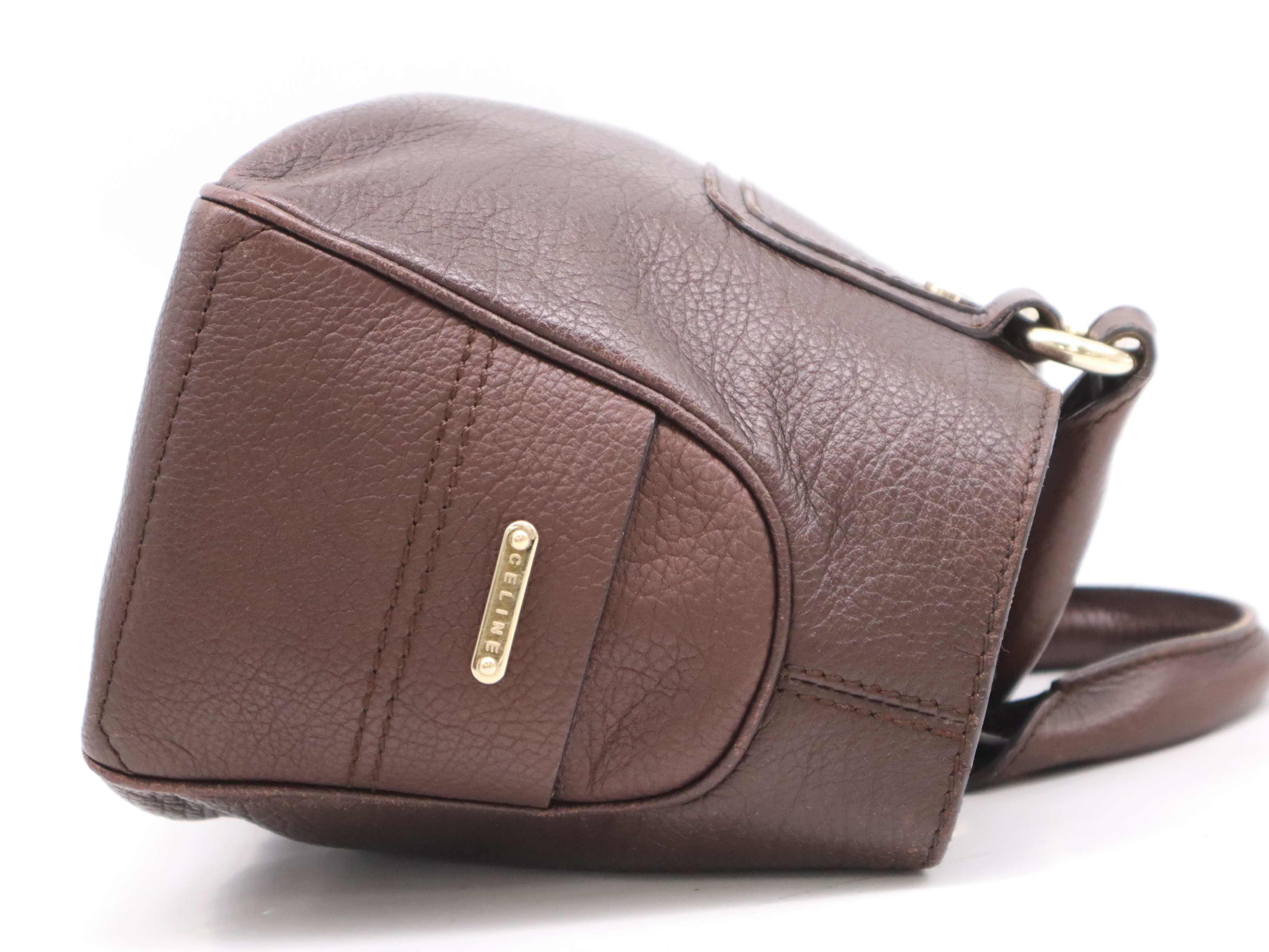 134023 Leather Boogie Bag Handbag, Brown, Gold Hardware, with Dust Bag — view 5