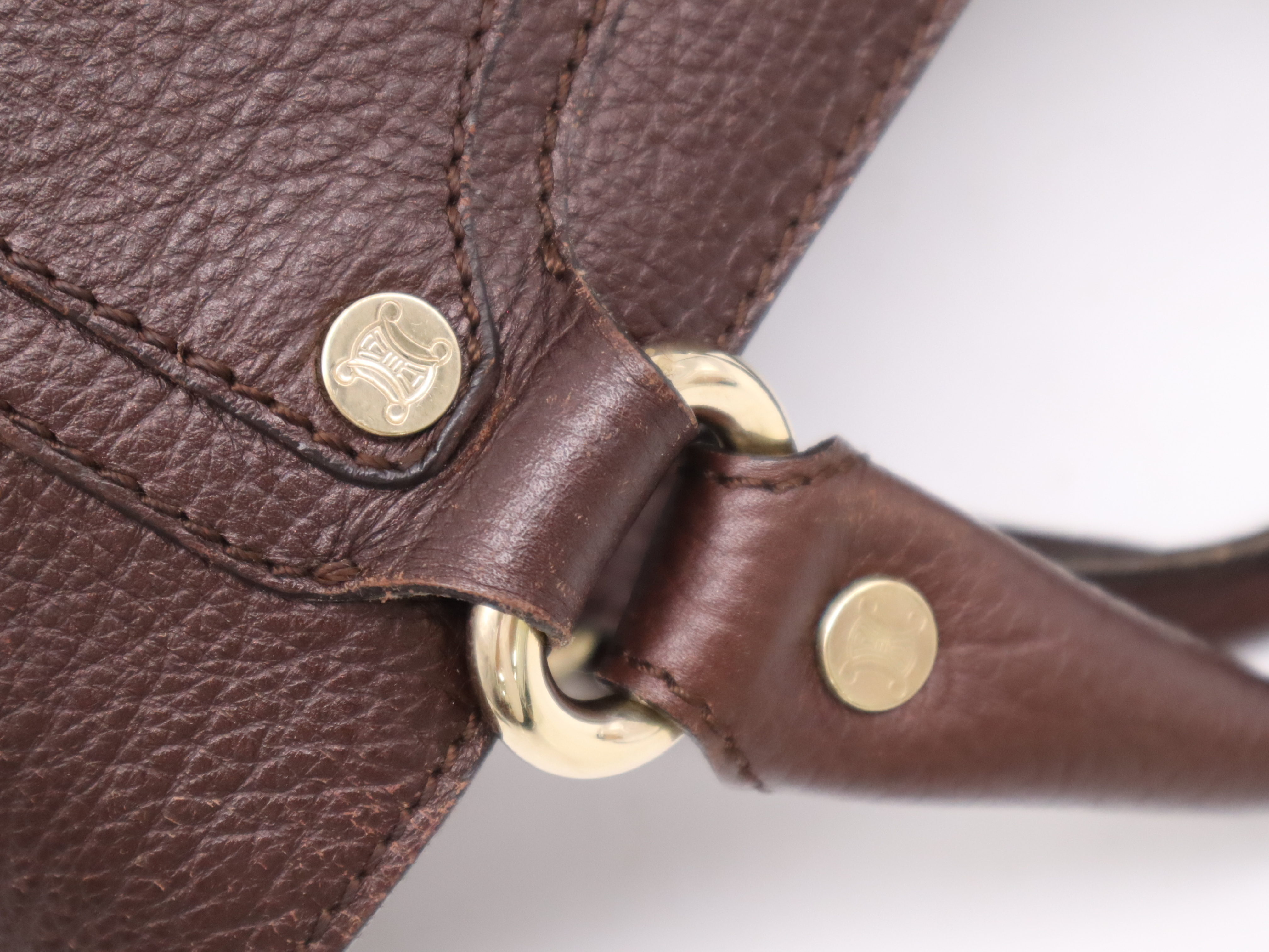 134023 Leather Boogie Bag Handbag, Brown, Gold Hardware, with Dust Bag — view 7